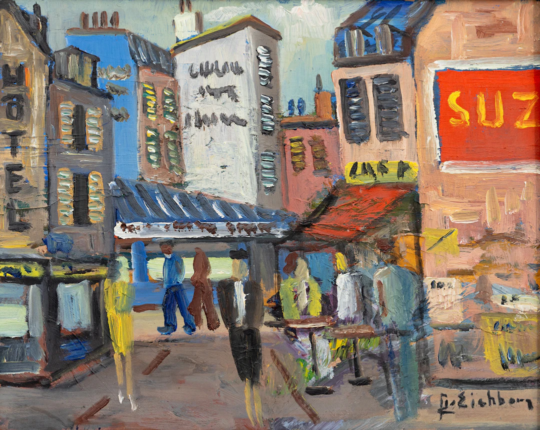 JACK EICHBORN (1906-81). Stadsbild, olja på pannå, signerad, J. Eichborn.