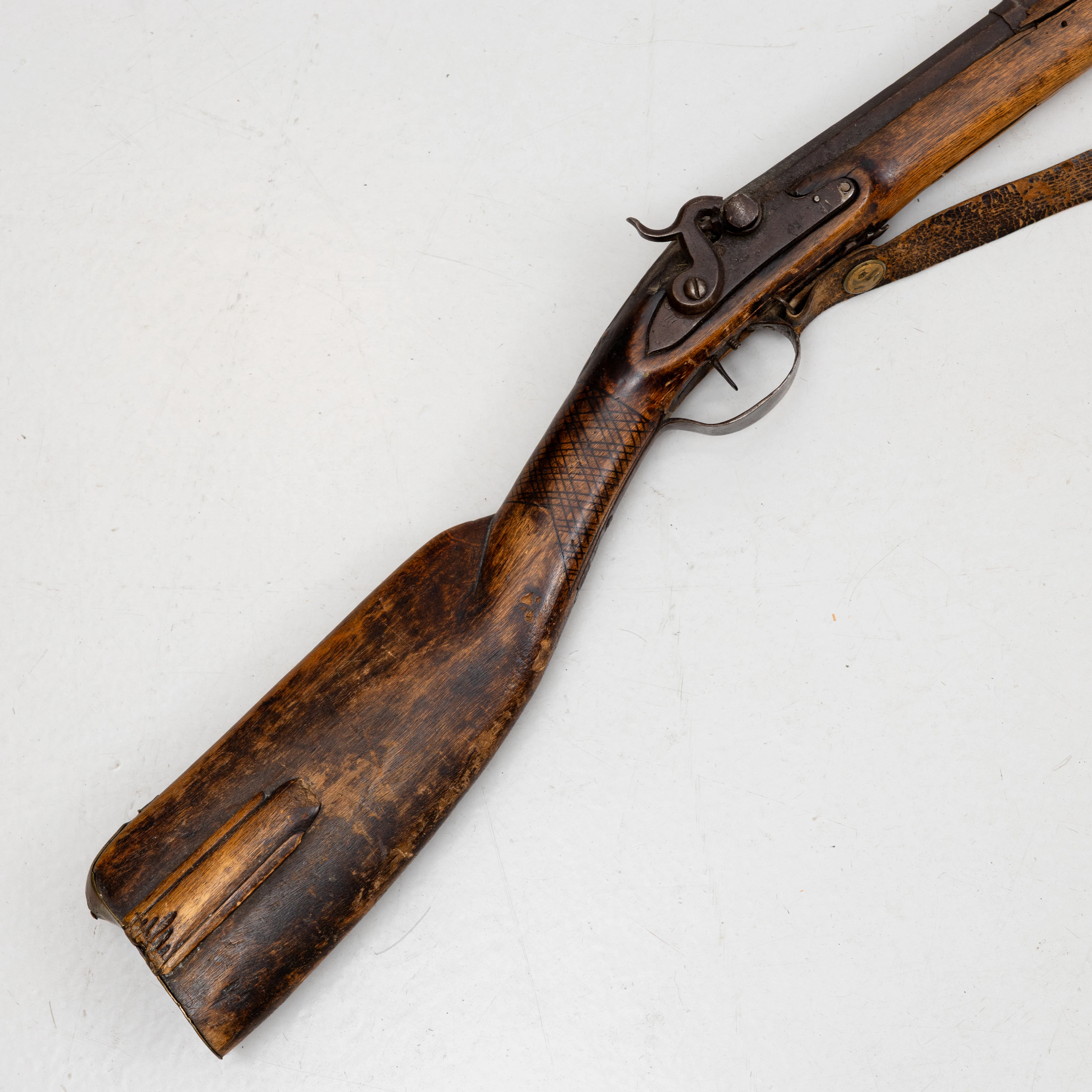 SLAGLÅSGEVÄR, konverterad från flintlås, 1800-tal.
