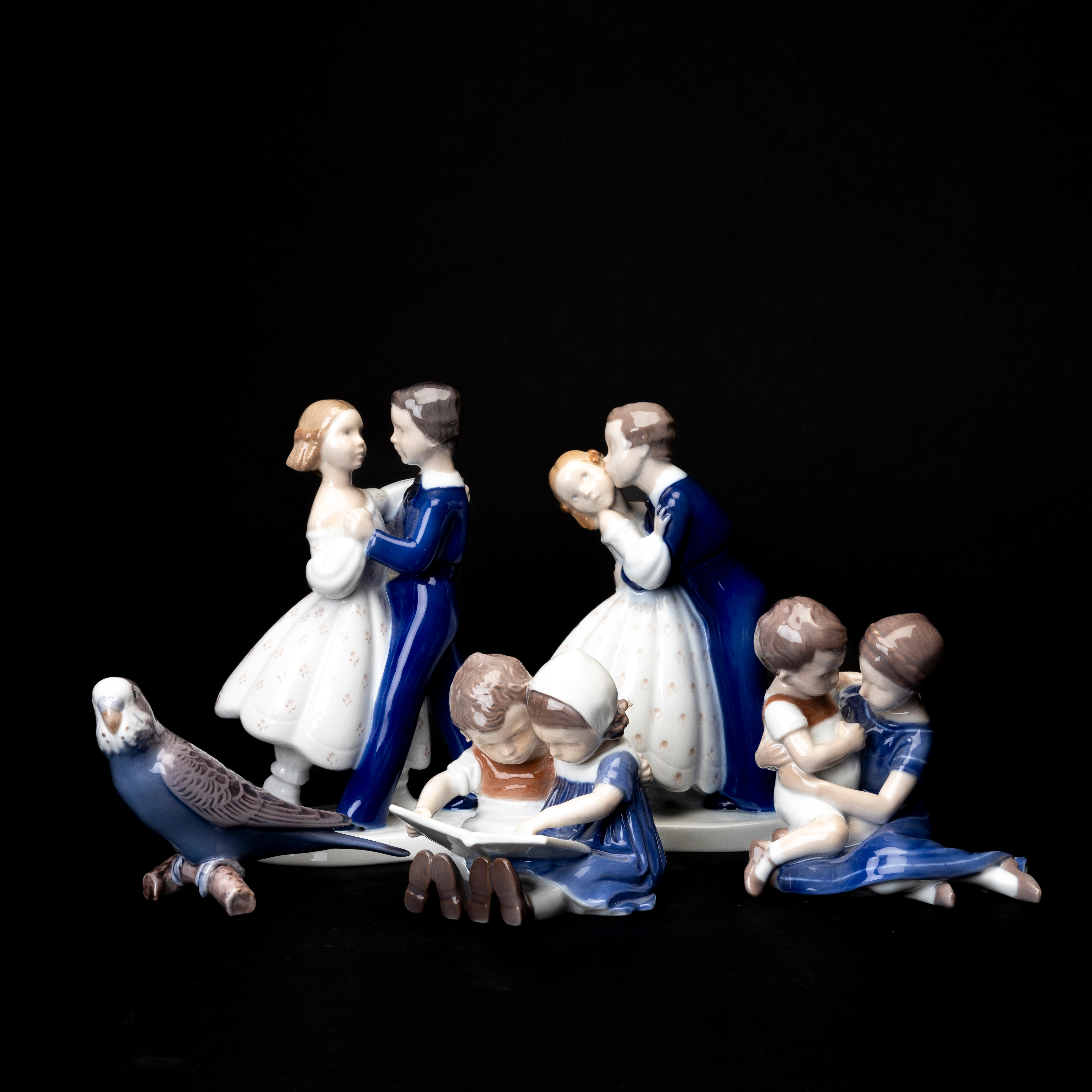 FIGURINER, 5 st, porslin, Claire Weiss, Ingeborg Plockross och Svend