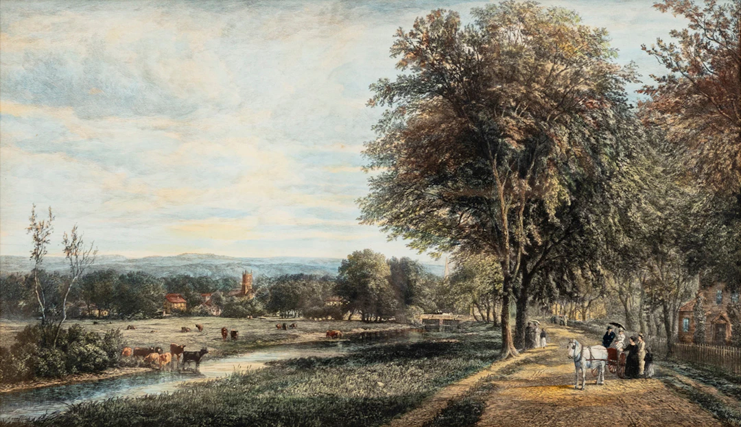 HENDRIK DIRK KRUSEMAN VAN ELTEN (1829-1904). Landskap med hästekipage