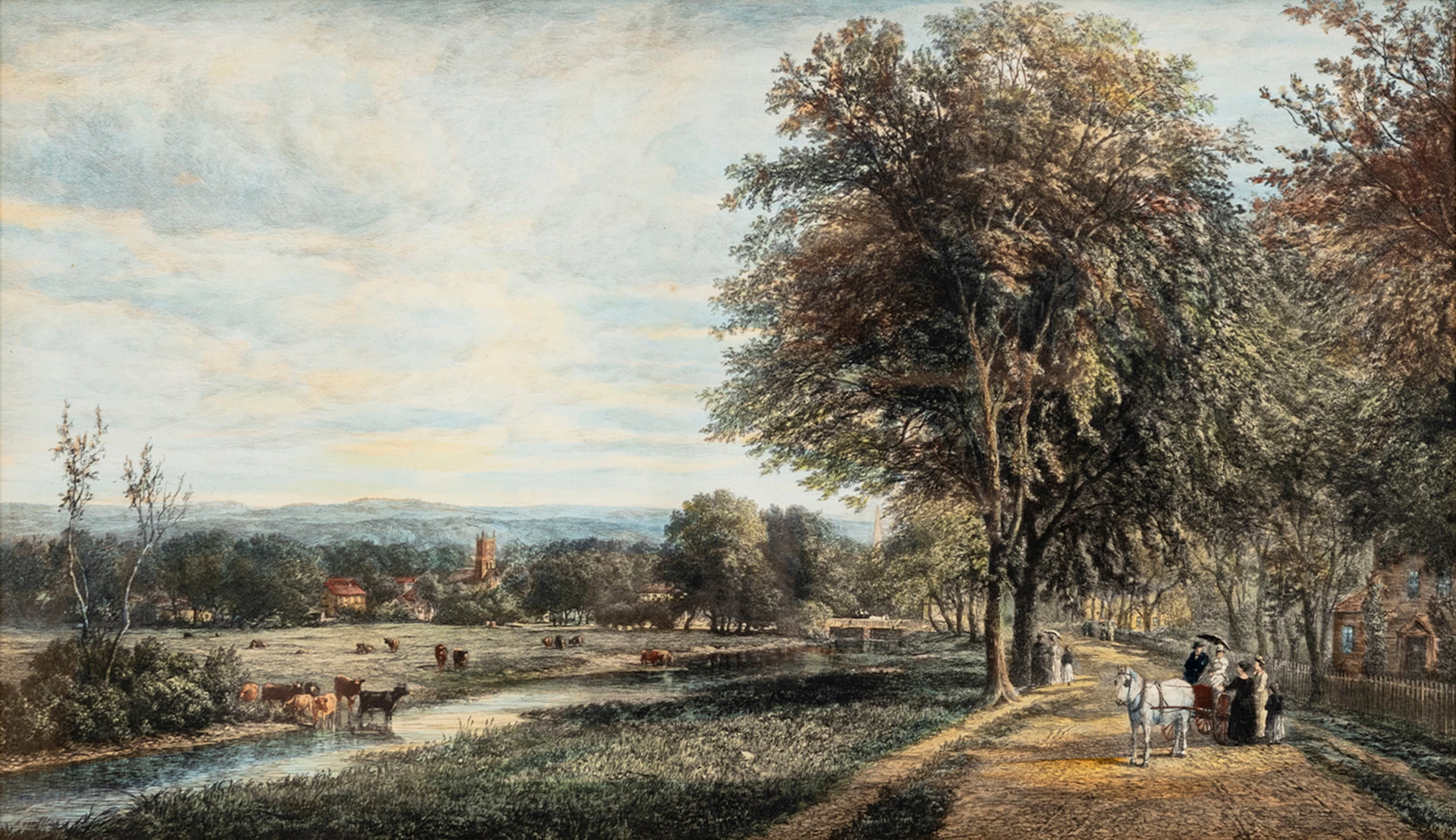 HENDRIK DIRK KRUSEMAN VAN ELTEN (1829-1904). Landskap med hästekipage
