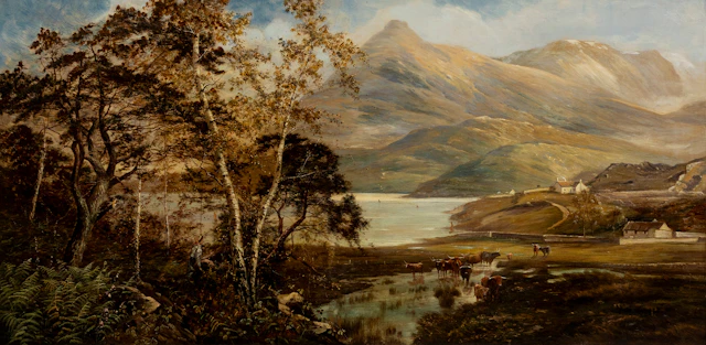 THEODORE HINES. Loch Assynt, olja på duk, signerad och daterad á tergo 1898.