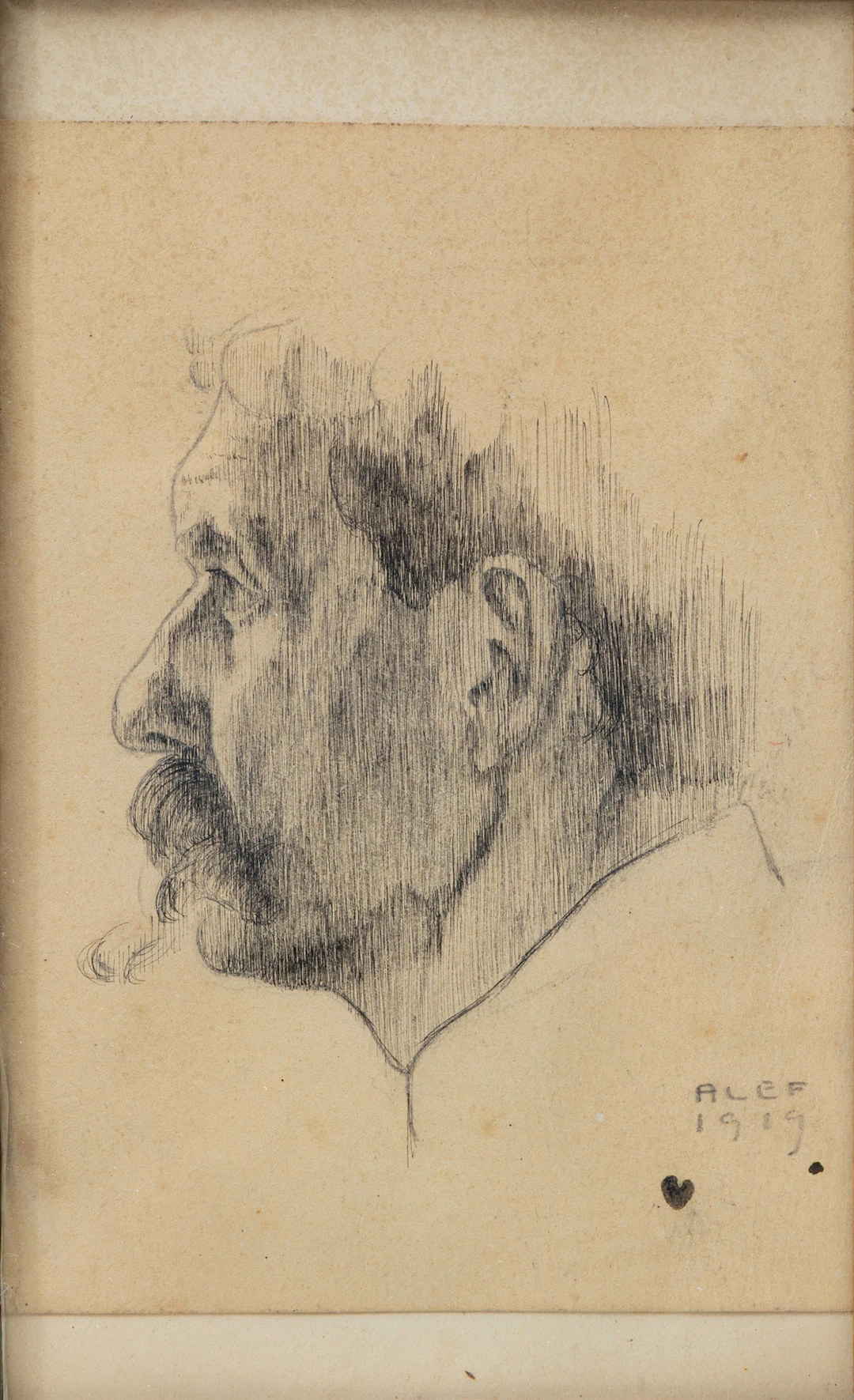 THORWALD ALEF (1896-1974). Porträtt, blandteknik på papper, signerad