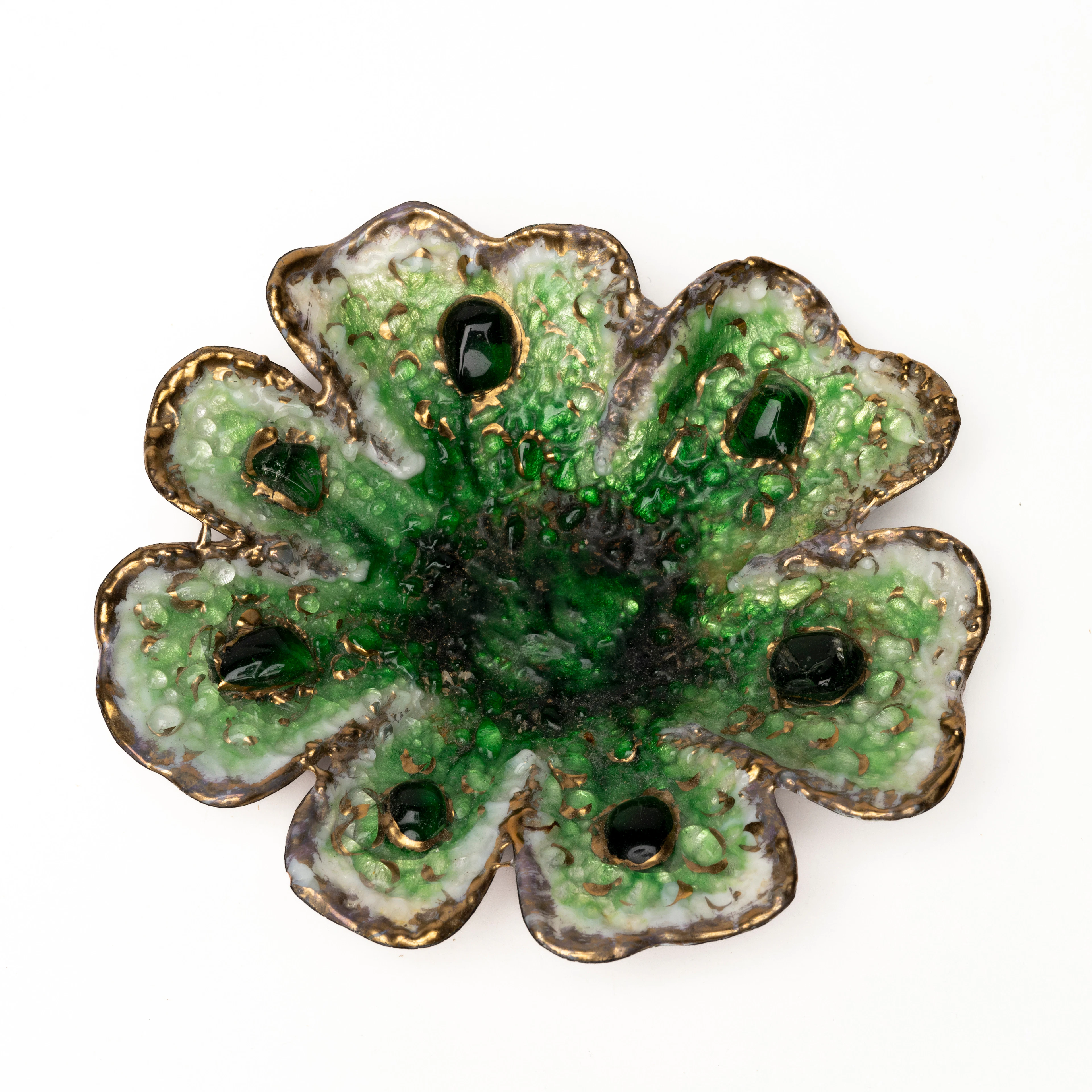 LOUISE ARNAUD. Skål, bons, glas och emalj, Émaux D'art, Limoges, 1900-tal.