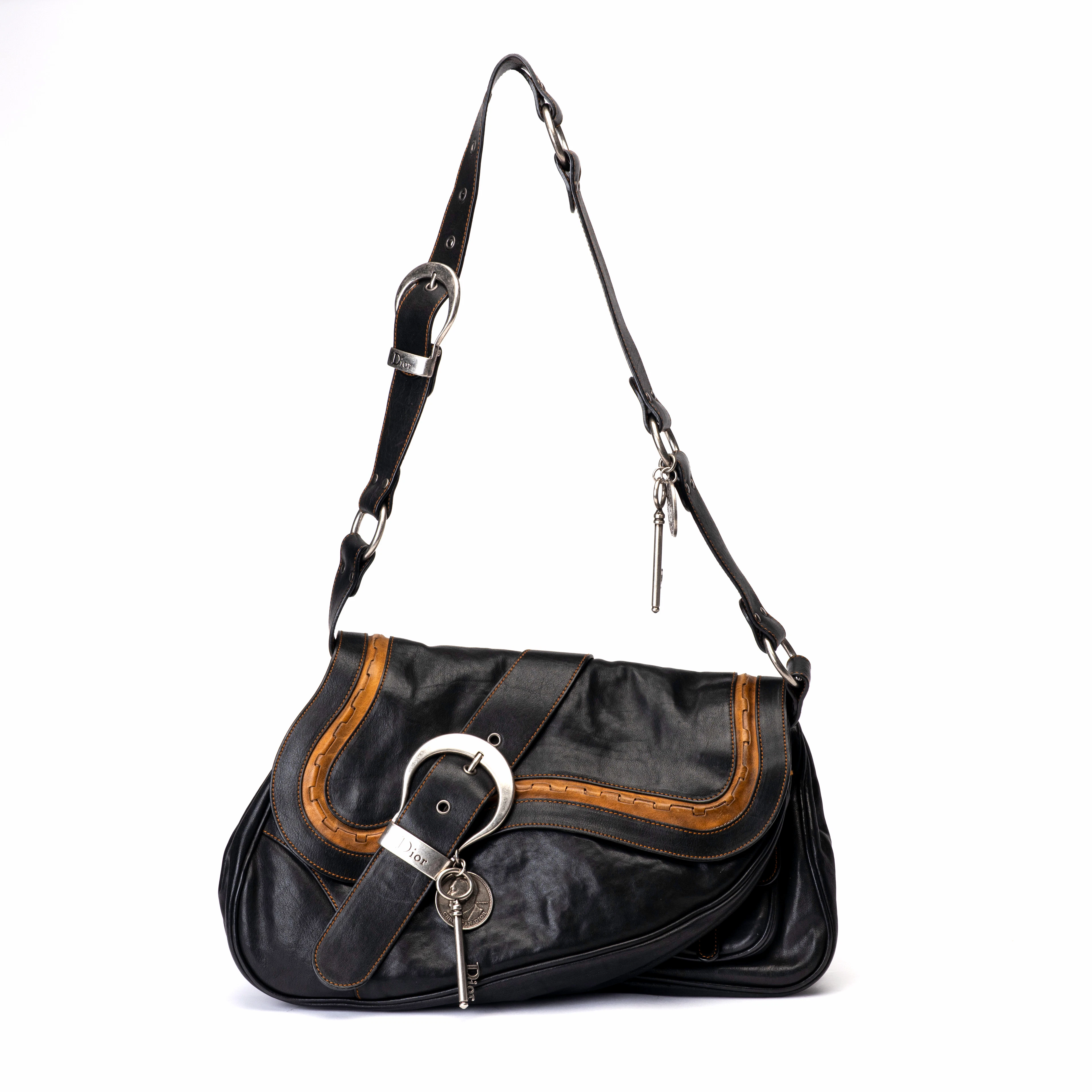 CHRISTIAN DIOR. Handväska, "Dior Gaucho Large Double Saddle Bag"