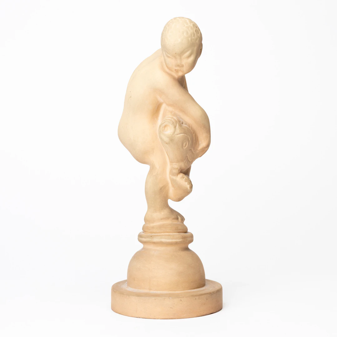 KAI NIELSEN (1882-1924) DANMARK. Skulptur, ”Tobias med fisken",terrakotta