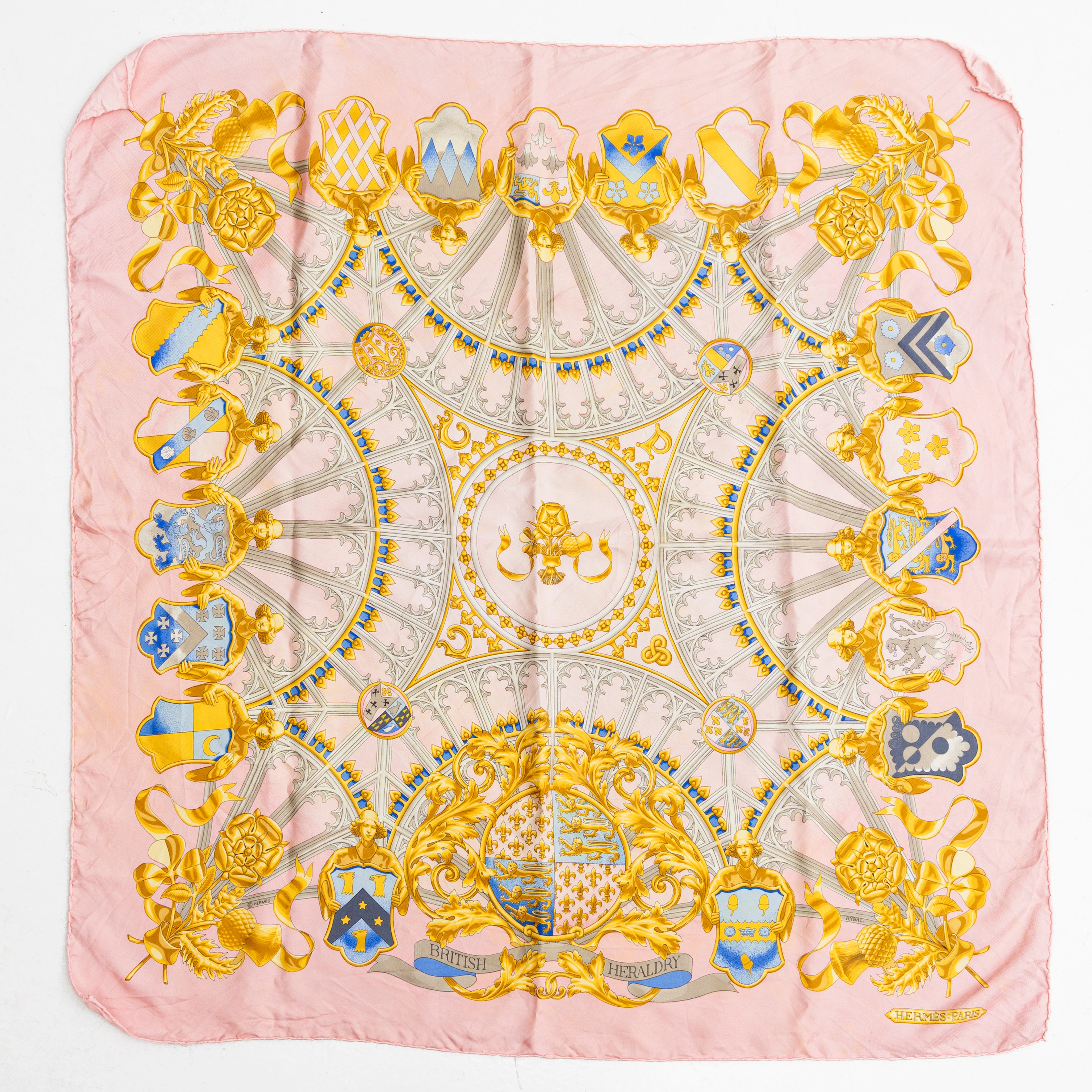 HERMÈS. Scarf, "British Heraldry", design Rybal (Vladimir Rybaltchenko) 1969.