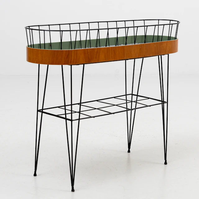 BLOMBORD, trä och metall, 1950/60-tal.