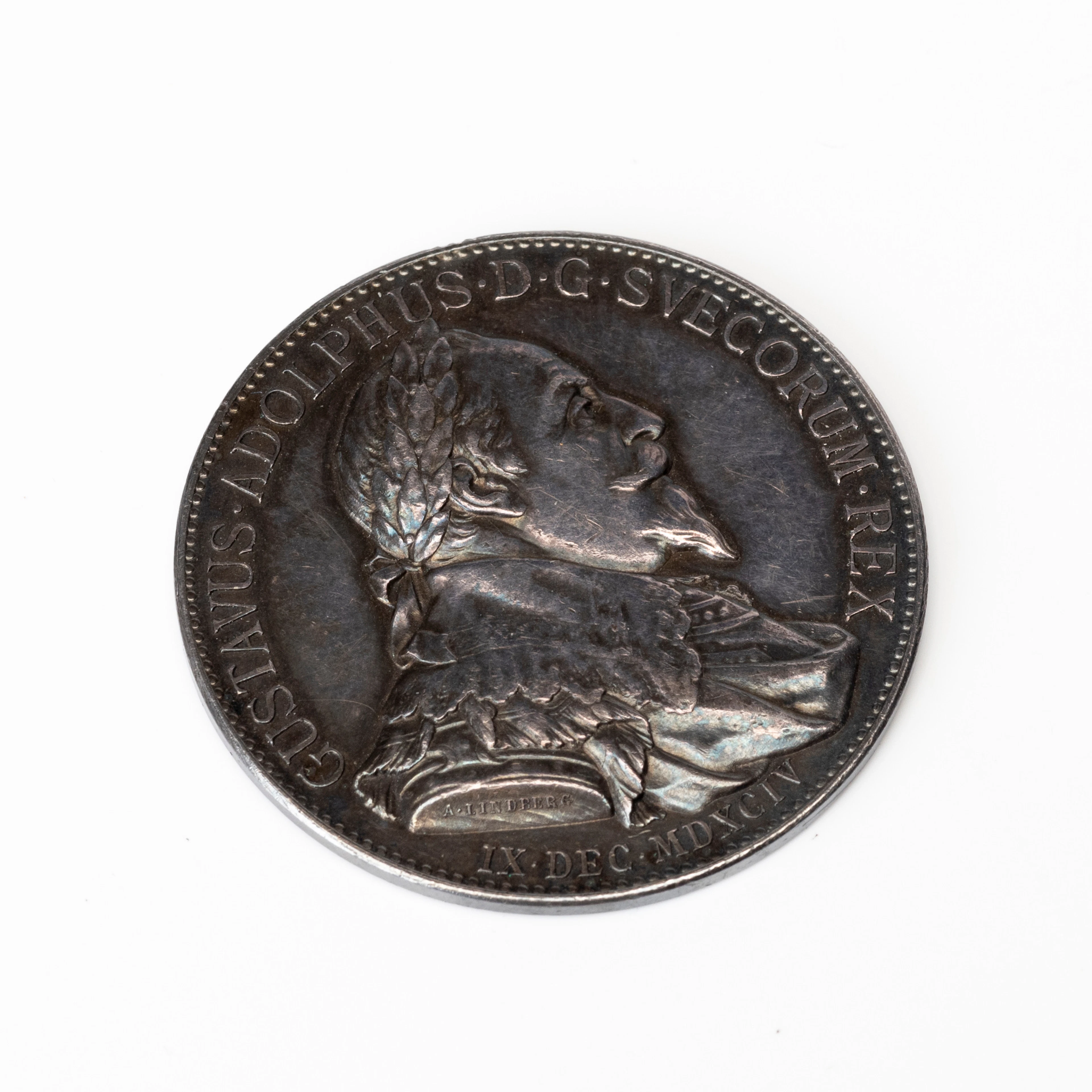 MEDALJ, silver, 300 års jubileum Gustav II Adolfs födelse, 1894.