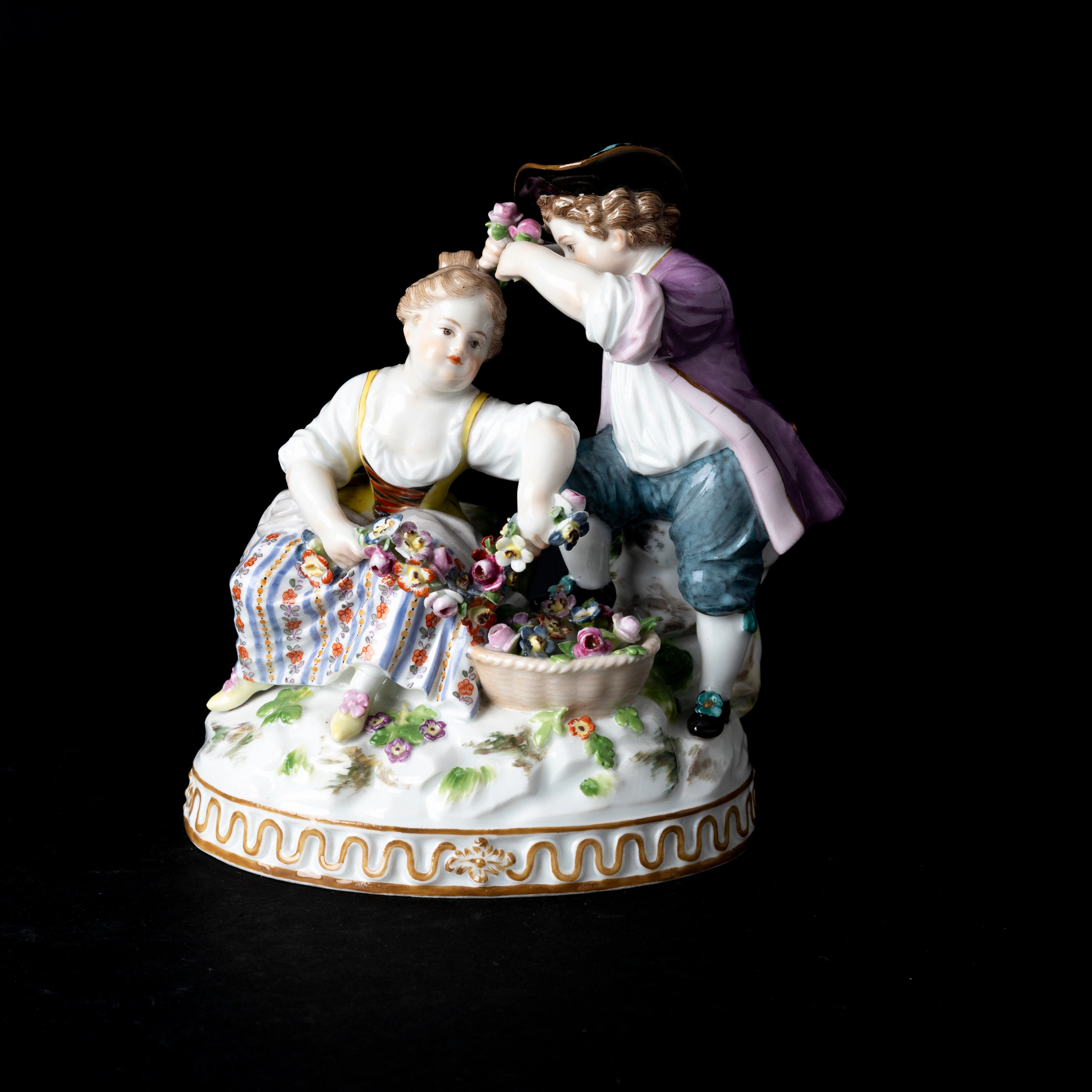 FIGURINGRUPP, Meissen, nyrokoko, porslin, 1800-talets andra hälft.