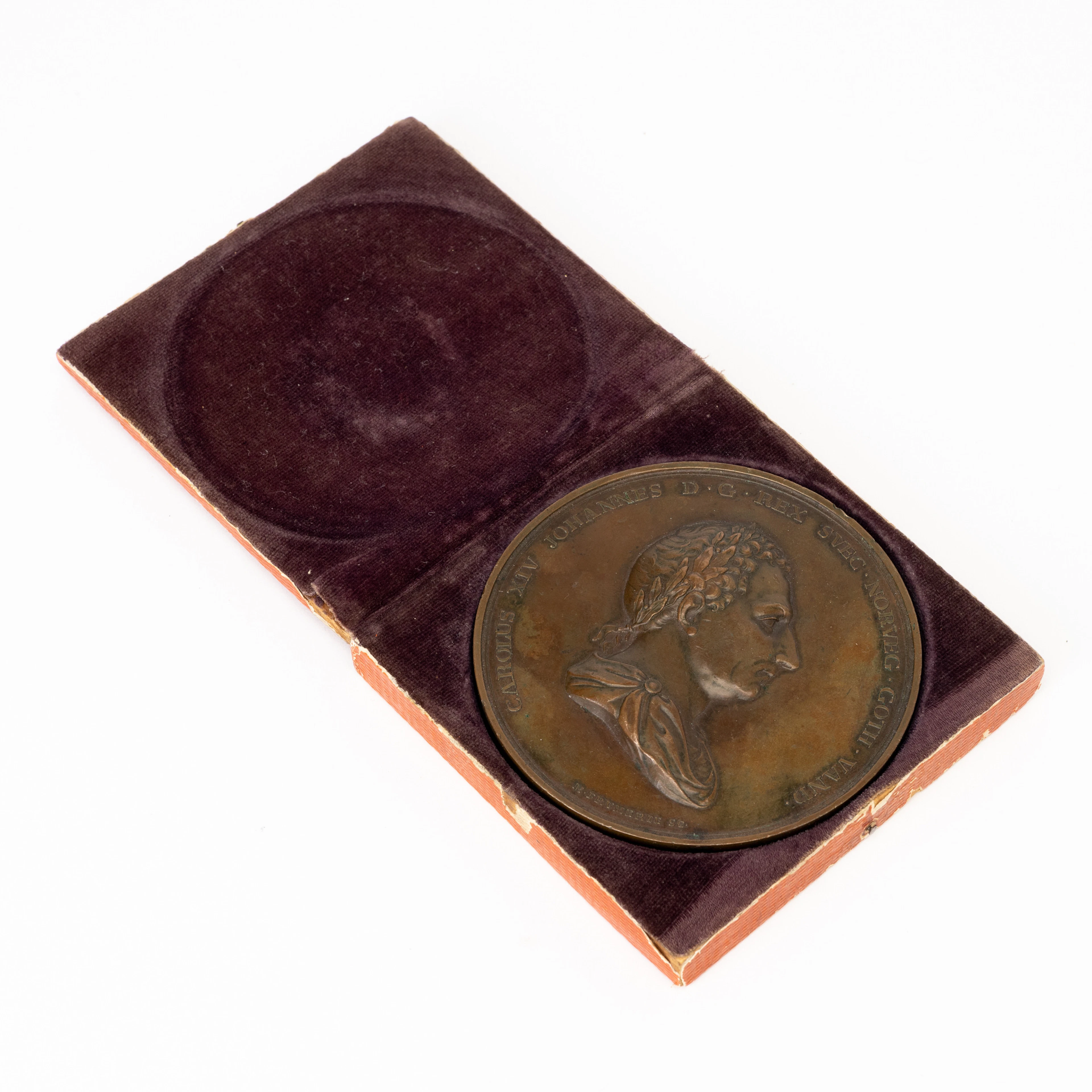MEDALJ, Karl XIV Johan 25 års regeringsjubileum, 1843, brons.