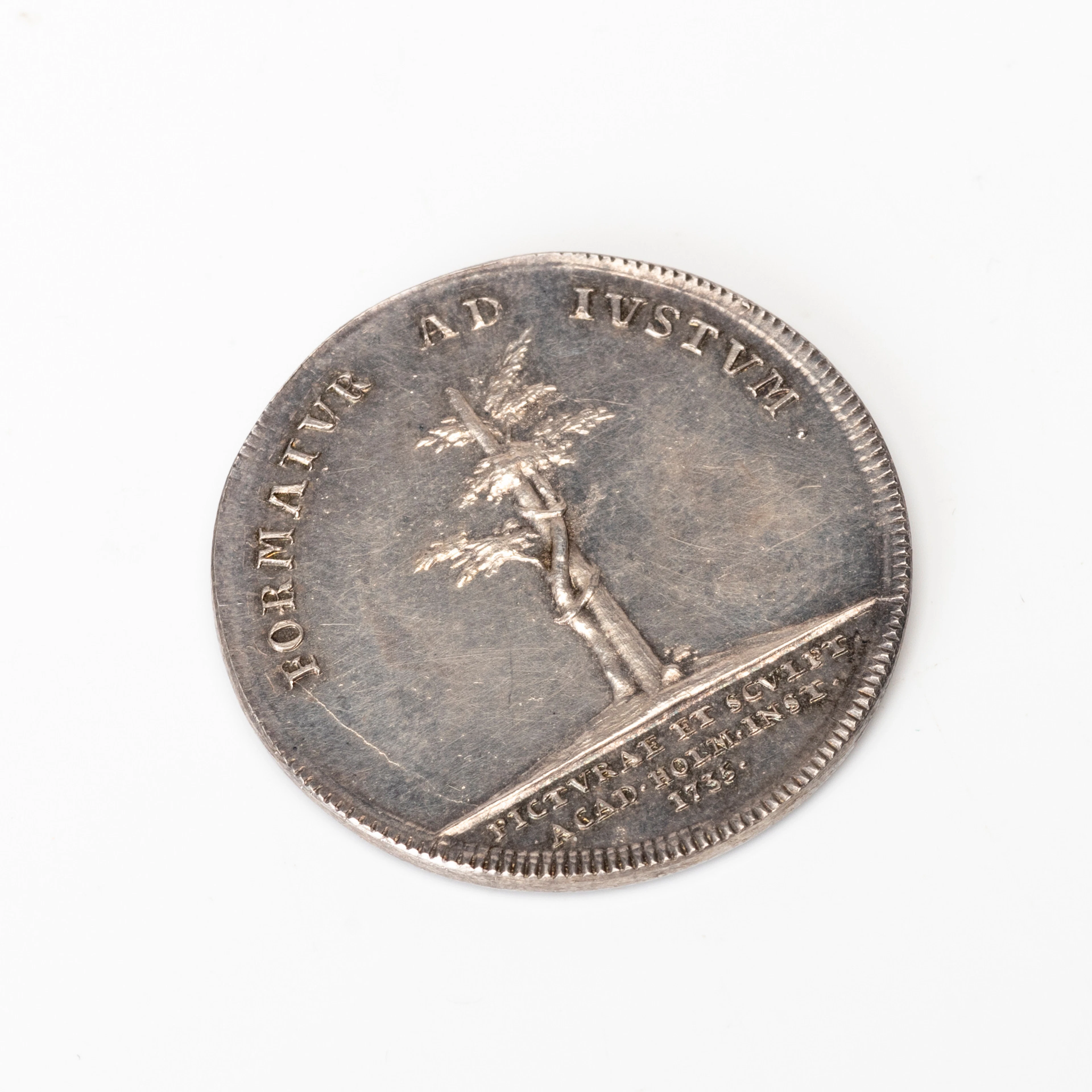 MEDALJ, Fredrik I (1720-51), silver, Målare- och bildhuggareakademien