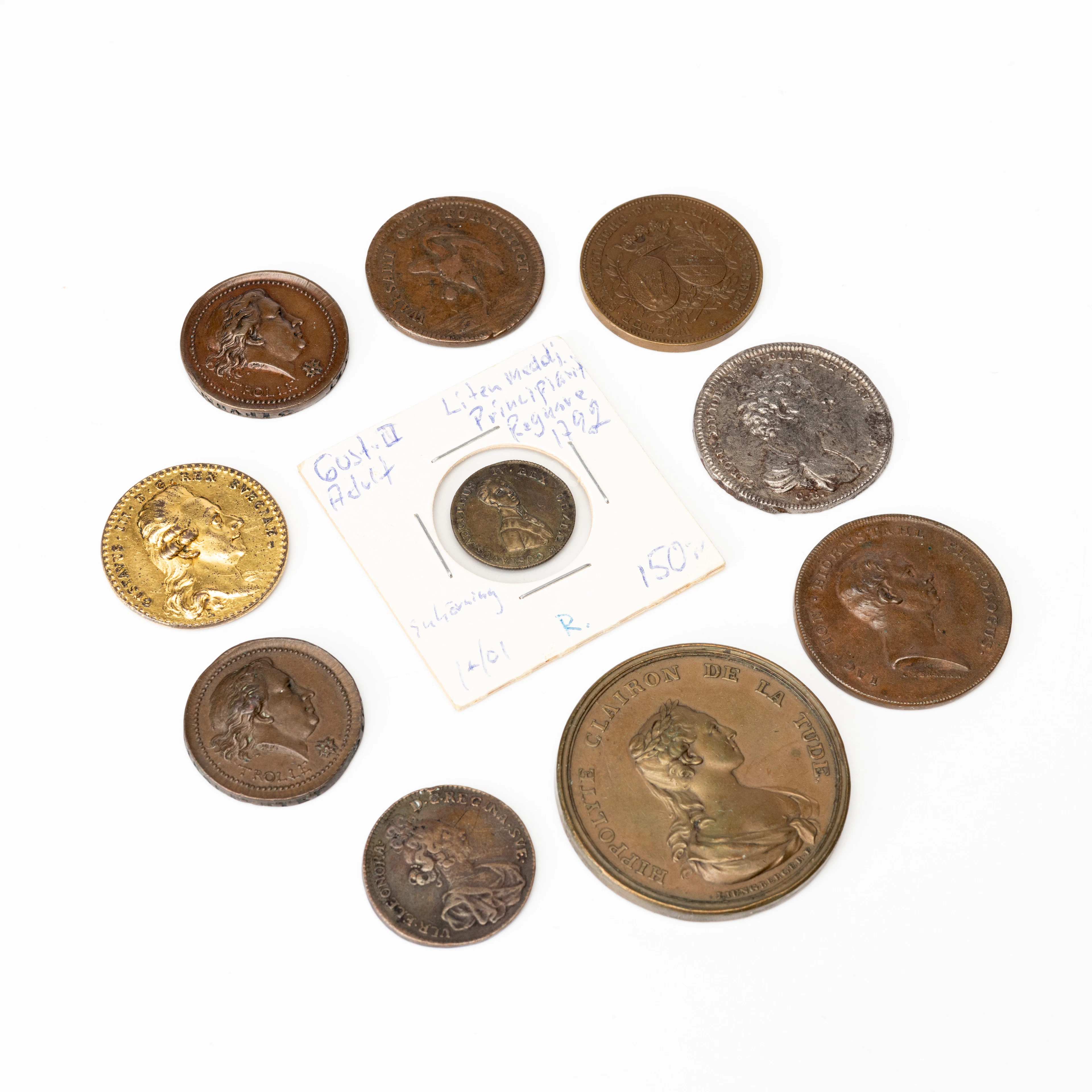 SAMLING MEDALJER, främst brons, Sverige, 1600-1900-tal.