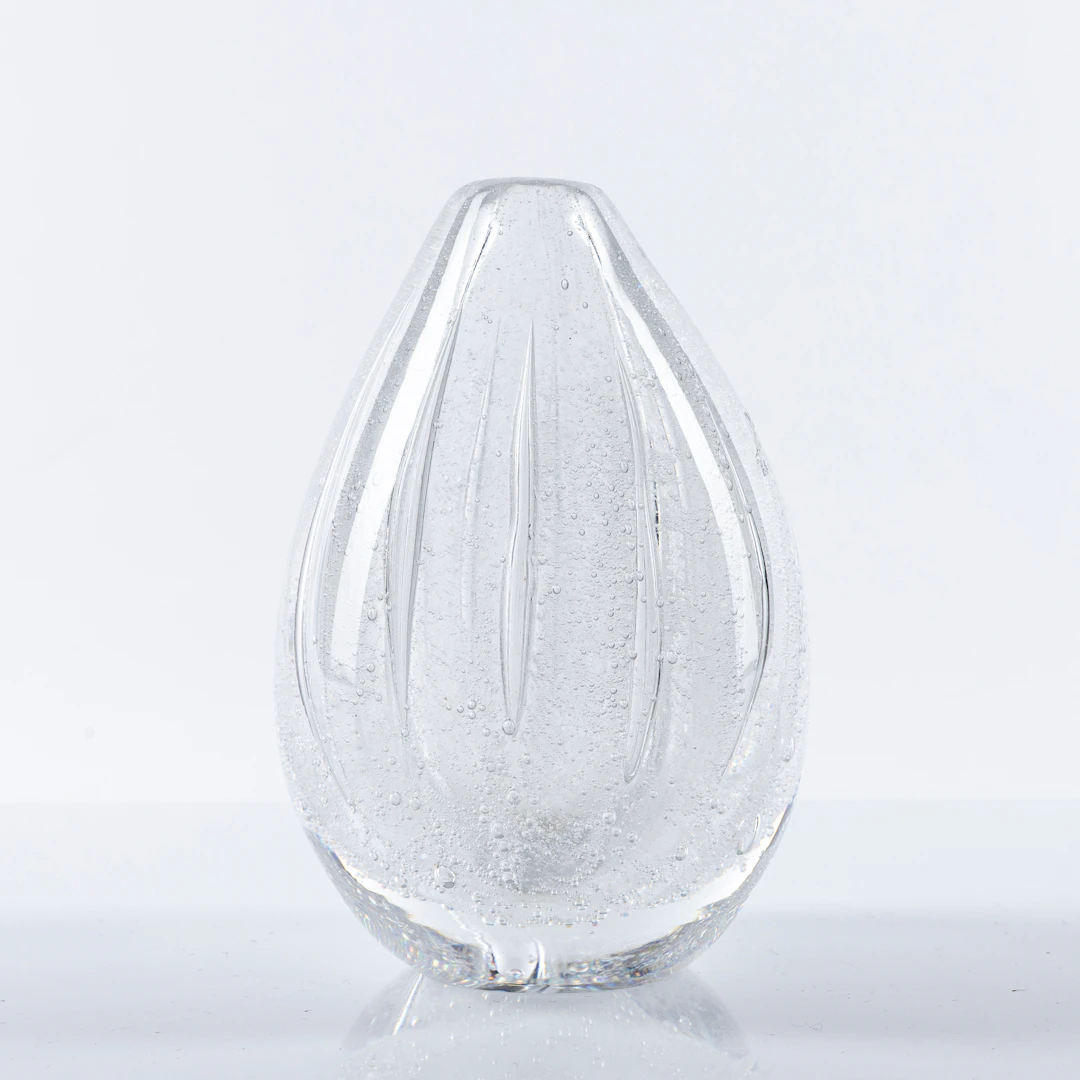 TAPIO WIRKKALA. Vas, glas, "Lök", signerad, Iittala, Finland, 1940/50-tal.