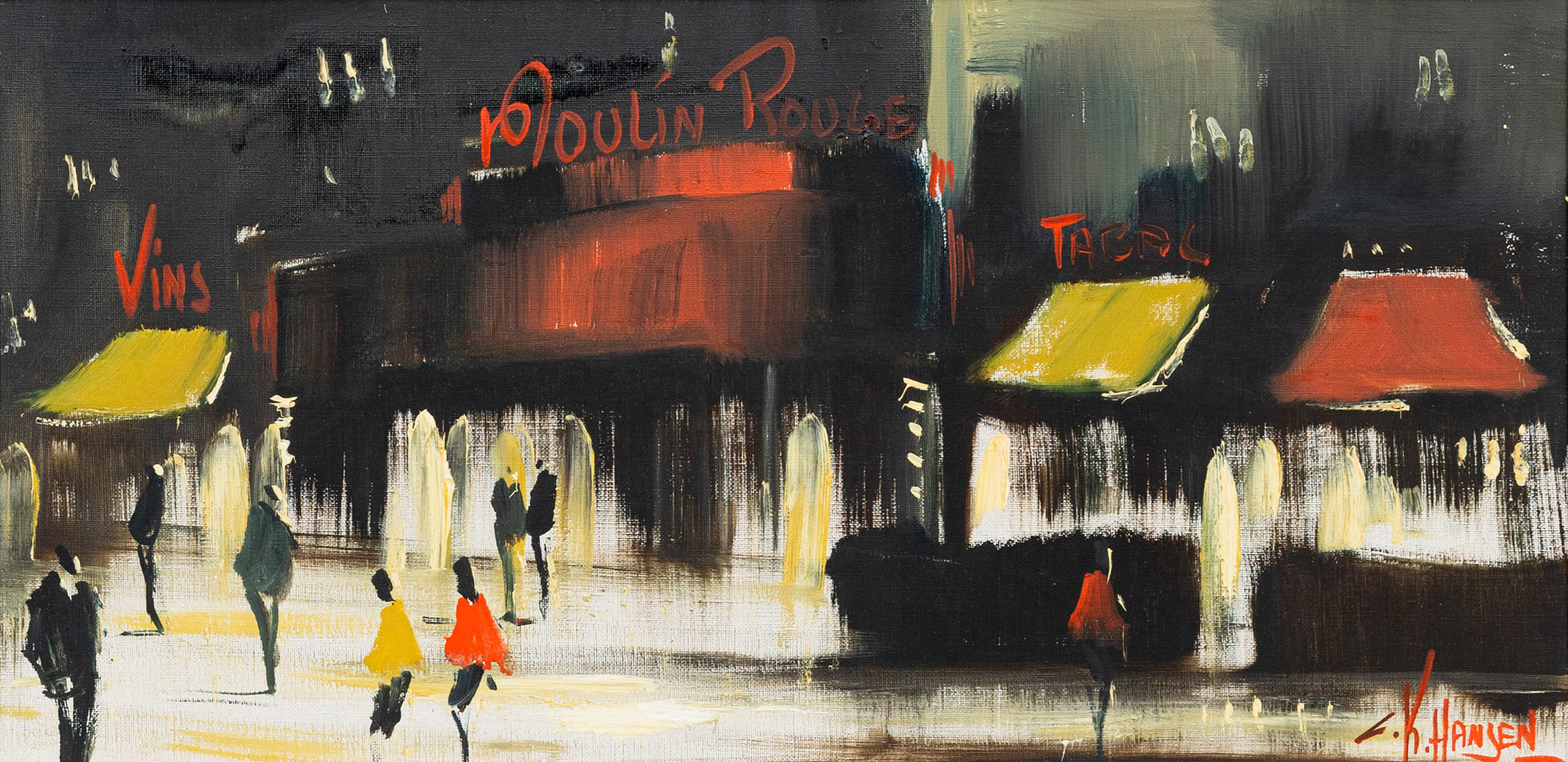 CARLO KNUD HANSEN (1920-92). Moulin rouge, Paris, olja på duk, signerad