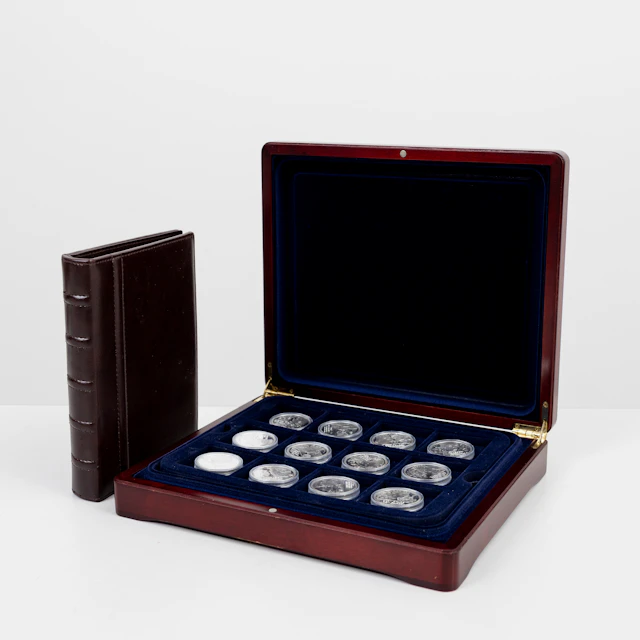 MYNT, 36 st, sterlingsilver, Sveriges regenter, Kungariket Sverige, i etui.