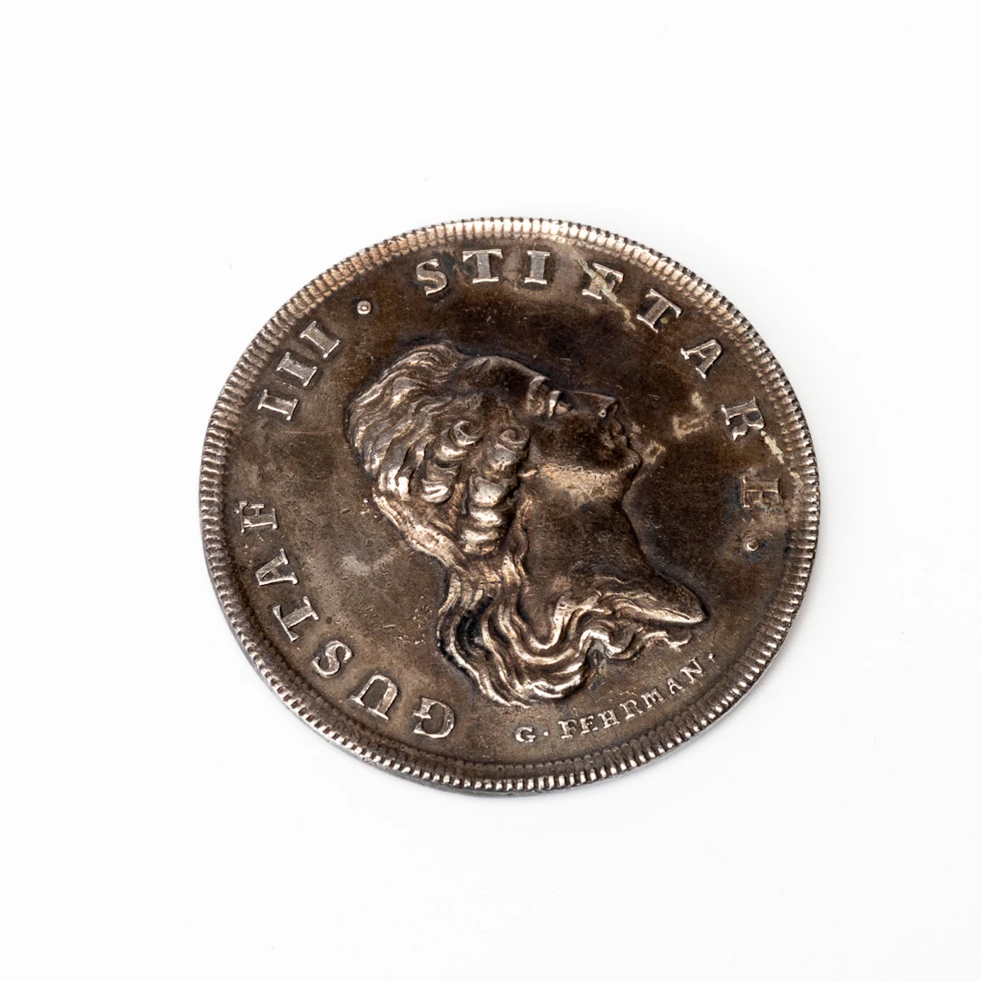 MEDALJ, silver, Gustav III:s profil, "Snille och Smak", Svenska Akademien