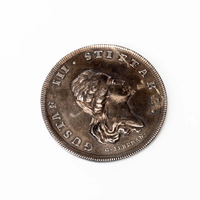 MEDALJ, silver, Gustav III:s profil, "Snille och Smak", Svenska Akademien