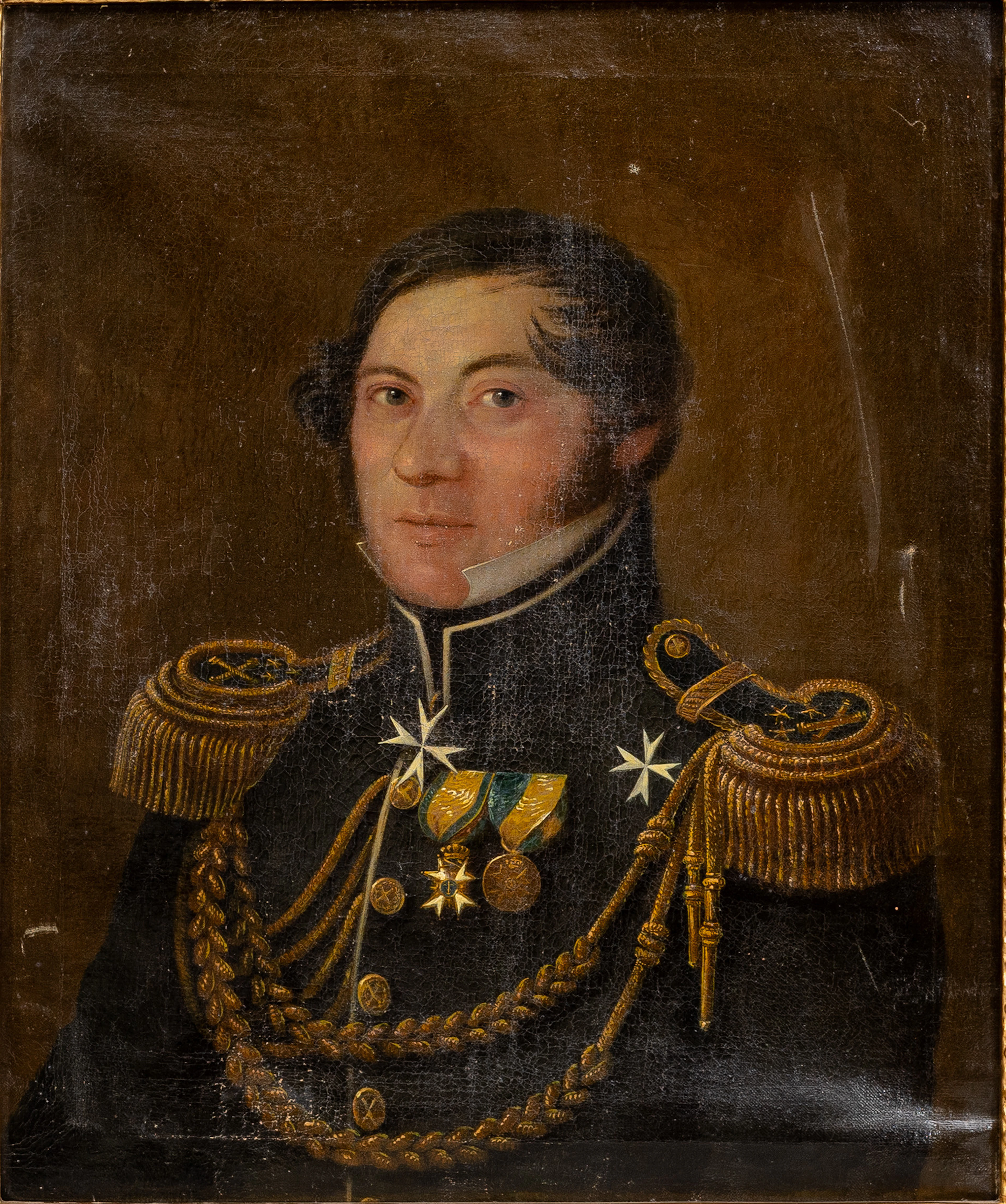 OKÄND KONSTNÄR. Porträtt av Major Fredrich Teodor von Platen f. 1788
