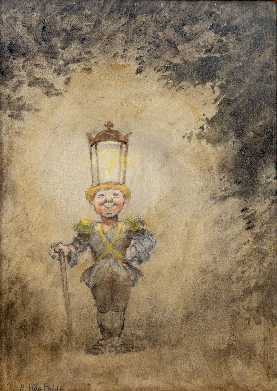 ROBERT HÖGFELDT. Komposition, olja på pannå, signerad.
