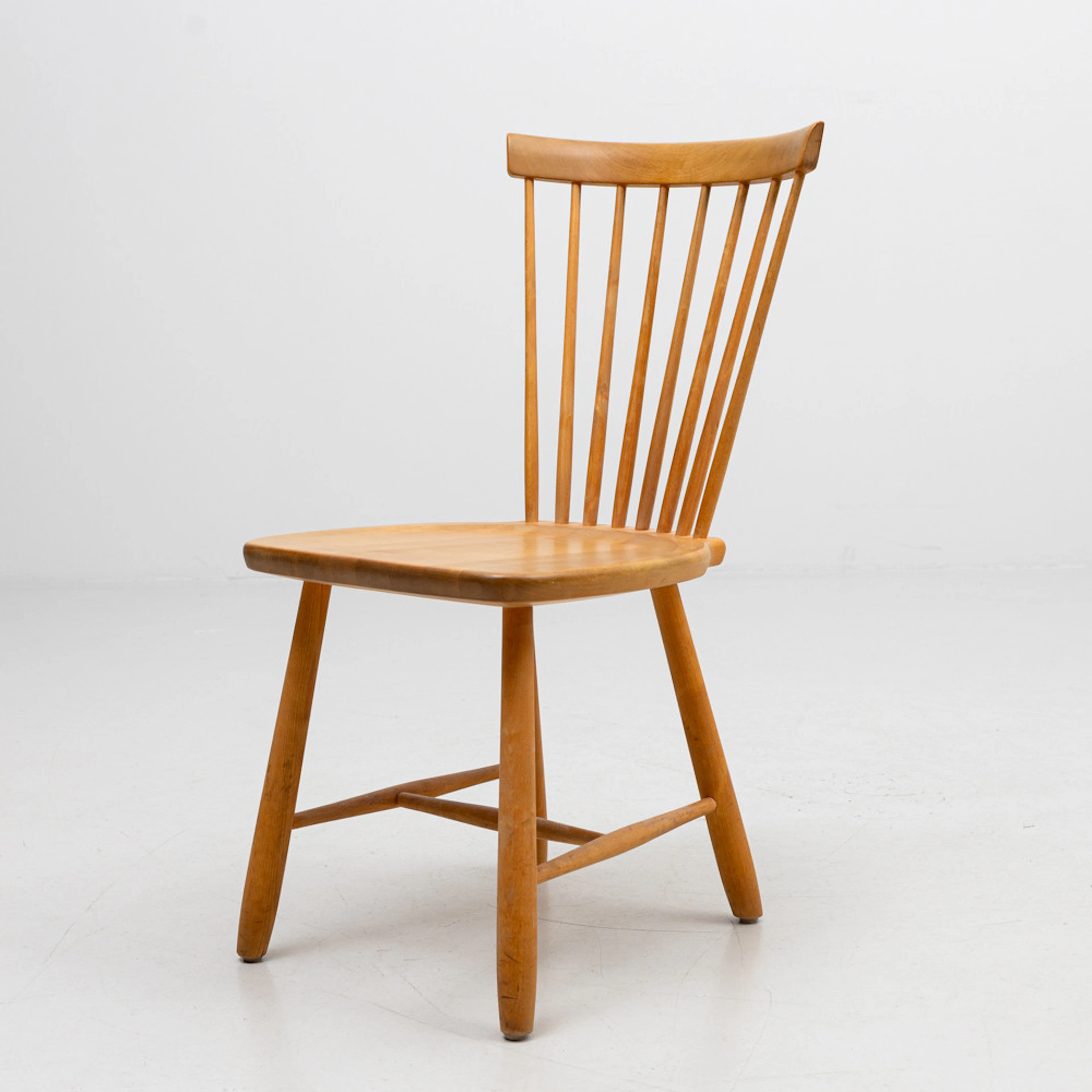 CARL MALMSTEN. Stol, "Lilla Åland", björk, brännstämplad, Stolab, 1995.