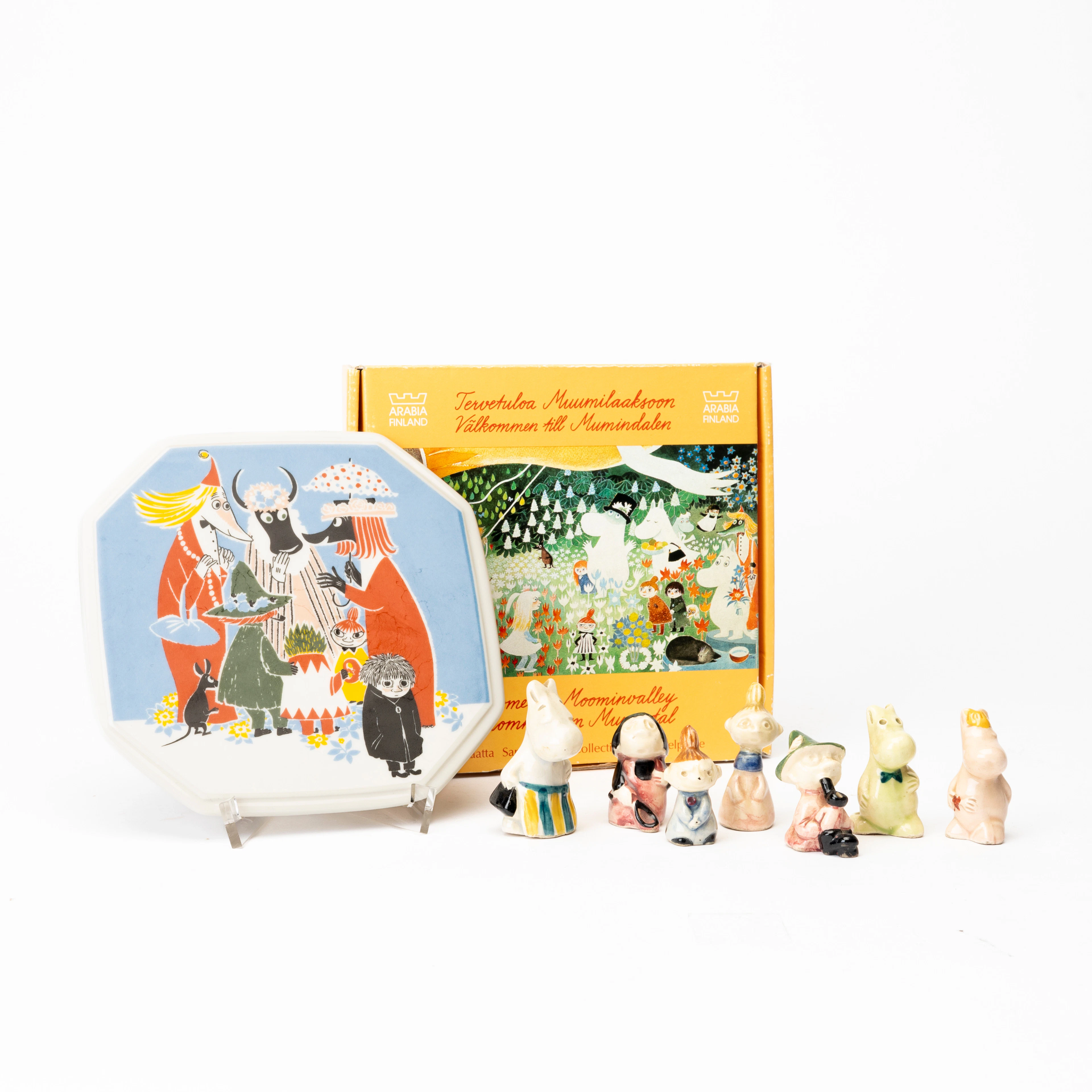 SIGNE HAMMARSTEN-JANSSON & LEO TYKKYLÄINEN. Figuriner, 7 st, bemålad