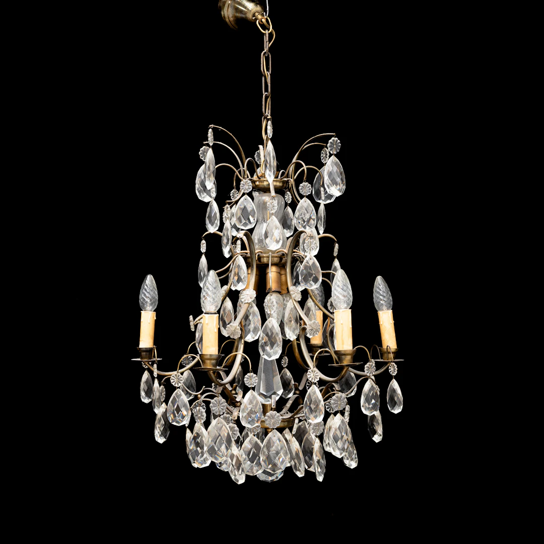 LJUSKRONA, rokokostil, 1900-tal. Höjd ca 66 cm.