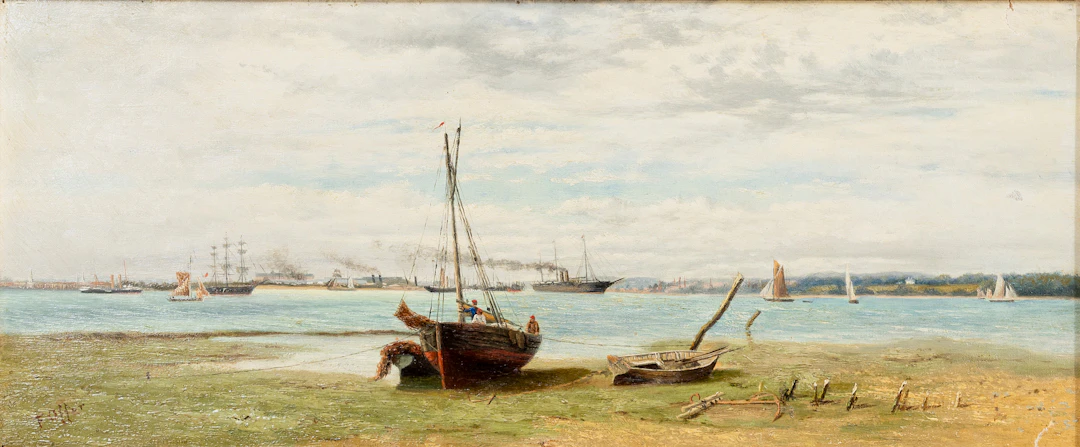 FRANK RAWLINGS OFFER (1847-1932). Farled, olja på duk, bär signatur, F. Offer.