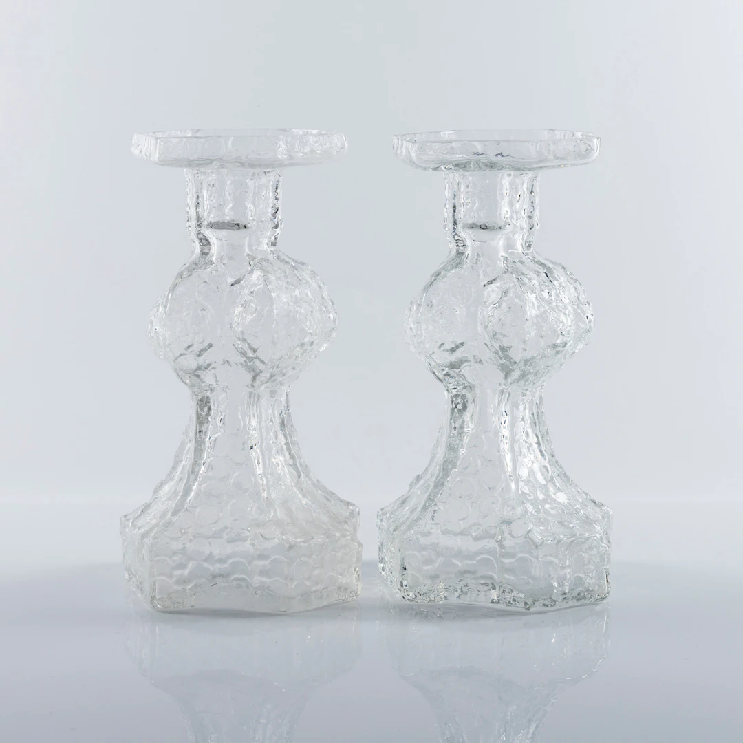ANNY STILL. Ljusstakar, ett par, glas, modell Candida, ur serien "Fenomena"