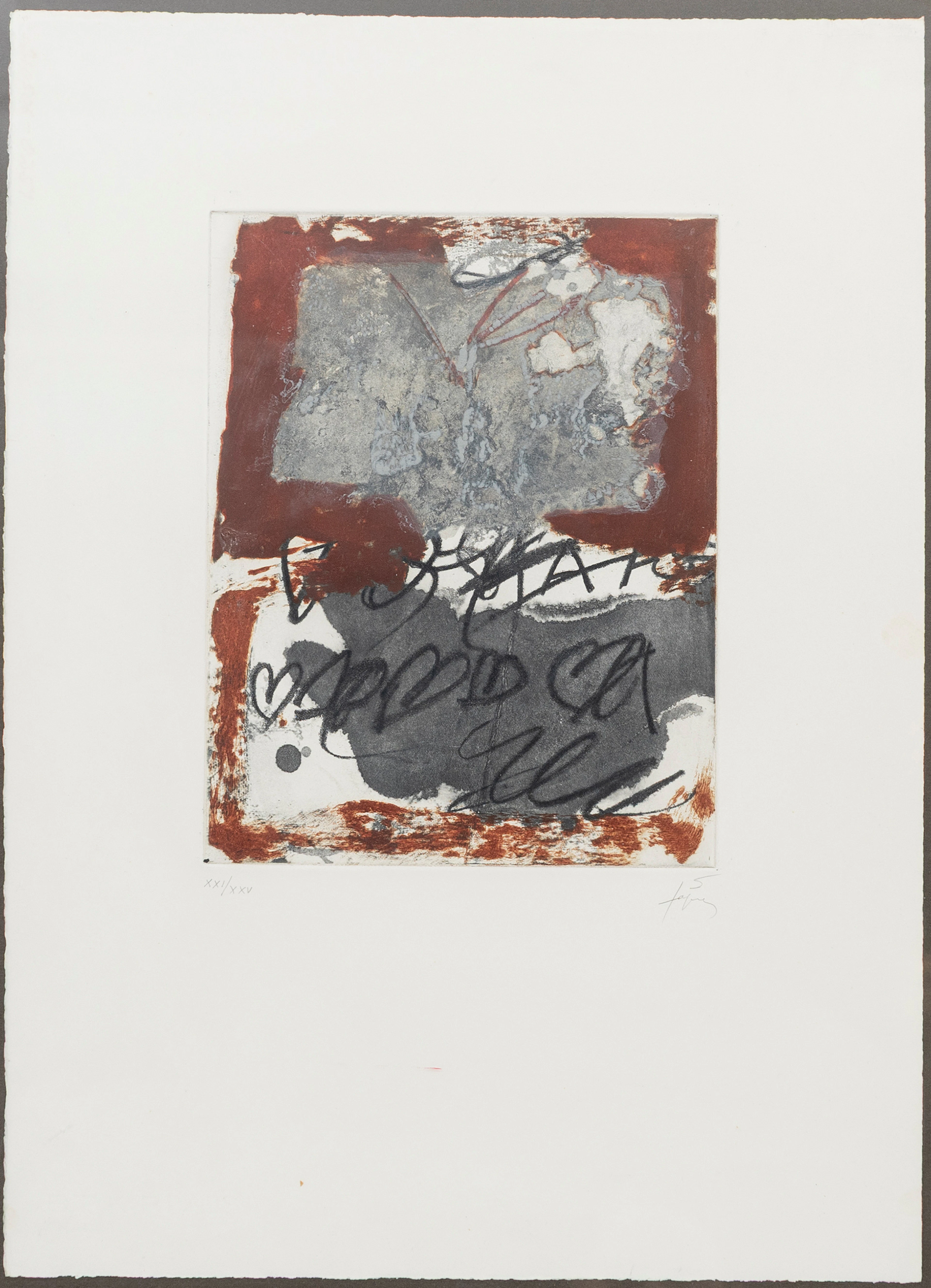 ANTONI TÀPIES (1923-2012). Komposition färglitografi ur serien "La