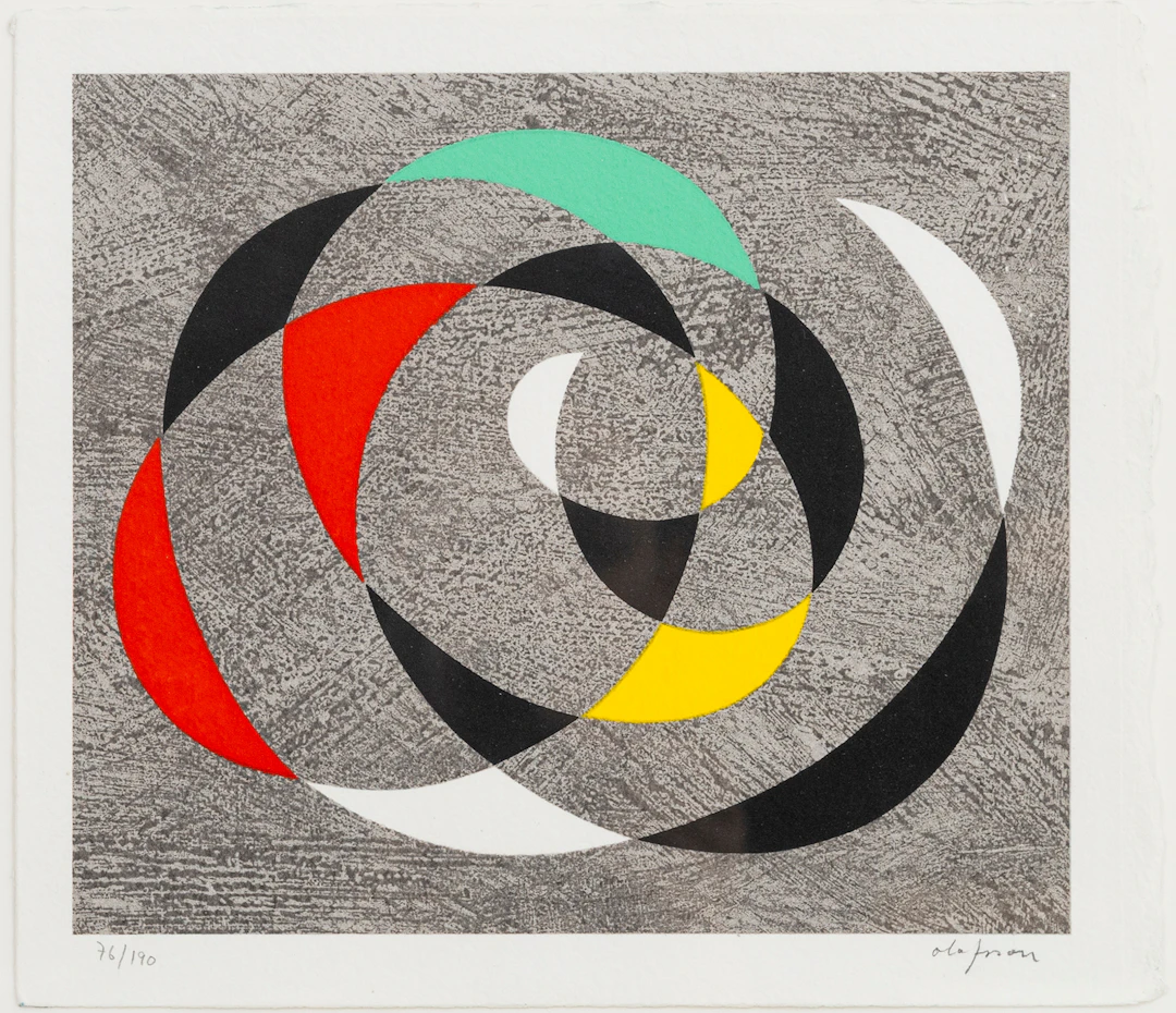 PIERRE OLOFSSON. Komposition, färgserigrafi, signerad, numrerad 76/190.