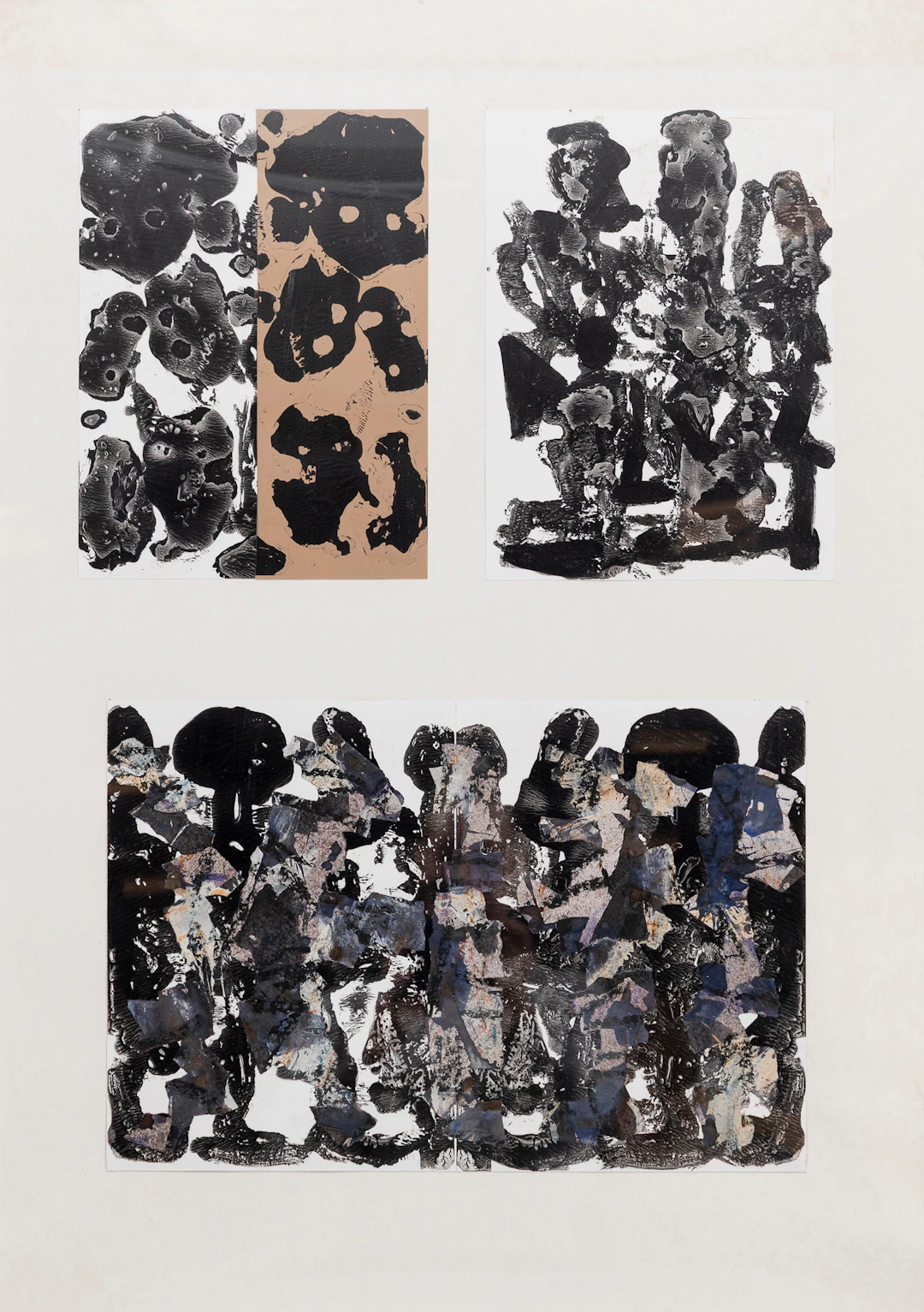 VALTER GIBSON. TILLSKRIVEN. Komposition, triptyk, bladteknik, osignerad.