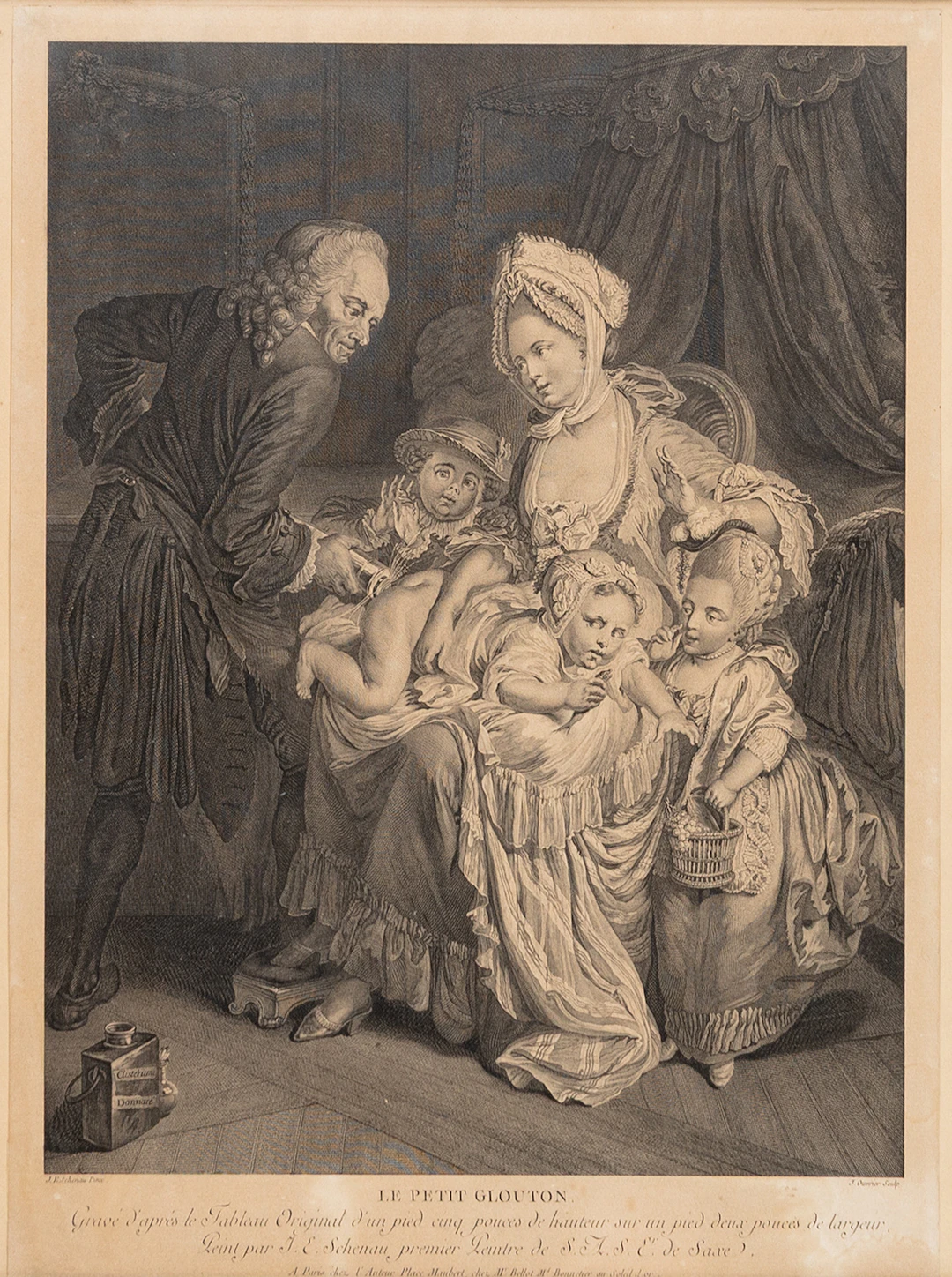 GRAVYR, "Le Petit Glouton", Jean Ouvrier efter Johann Eleazar Zeissig