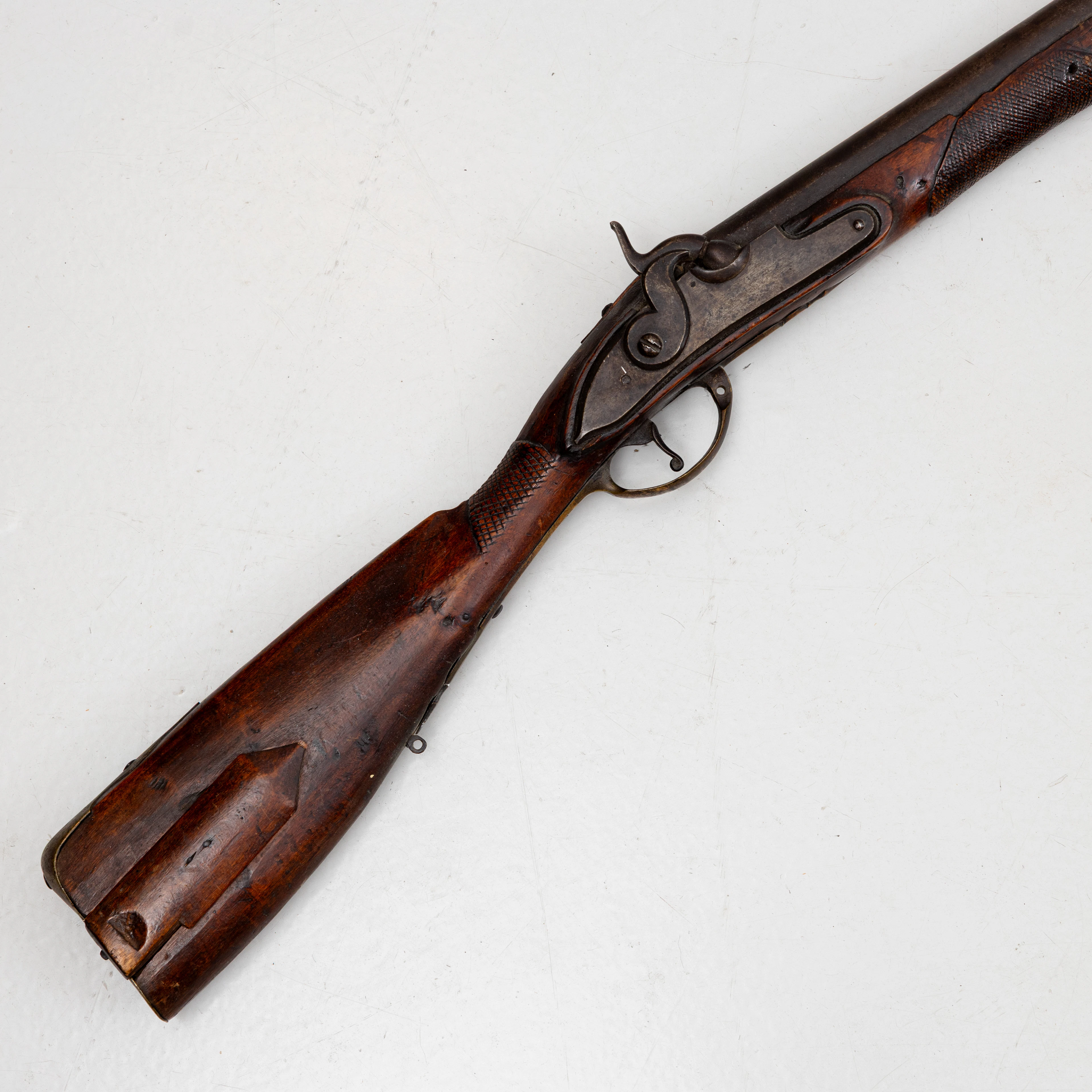SLAGLÅSGEVÄR, konverterad från flintlås, 1700-/1800-tal.