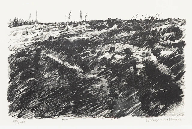 GÖRAN NILSSON (1930-2014). Kalhygge, litografi, signerad och numrerad, 157/60.