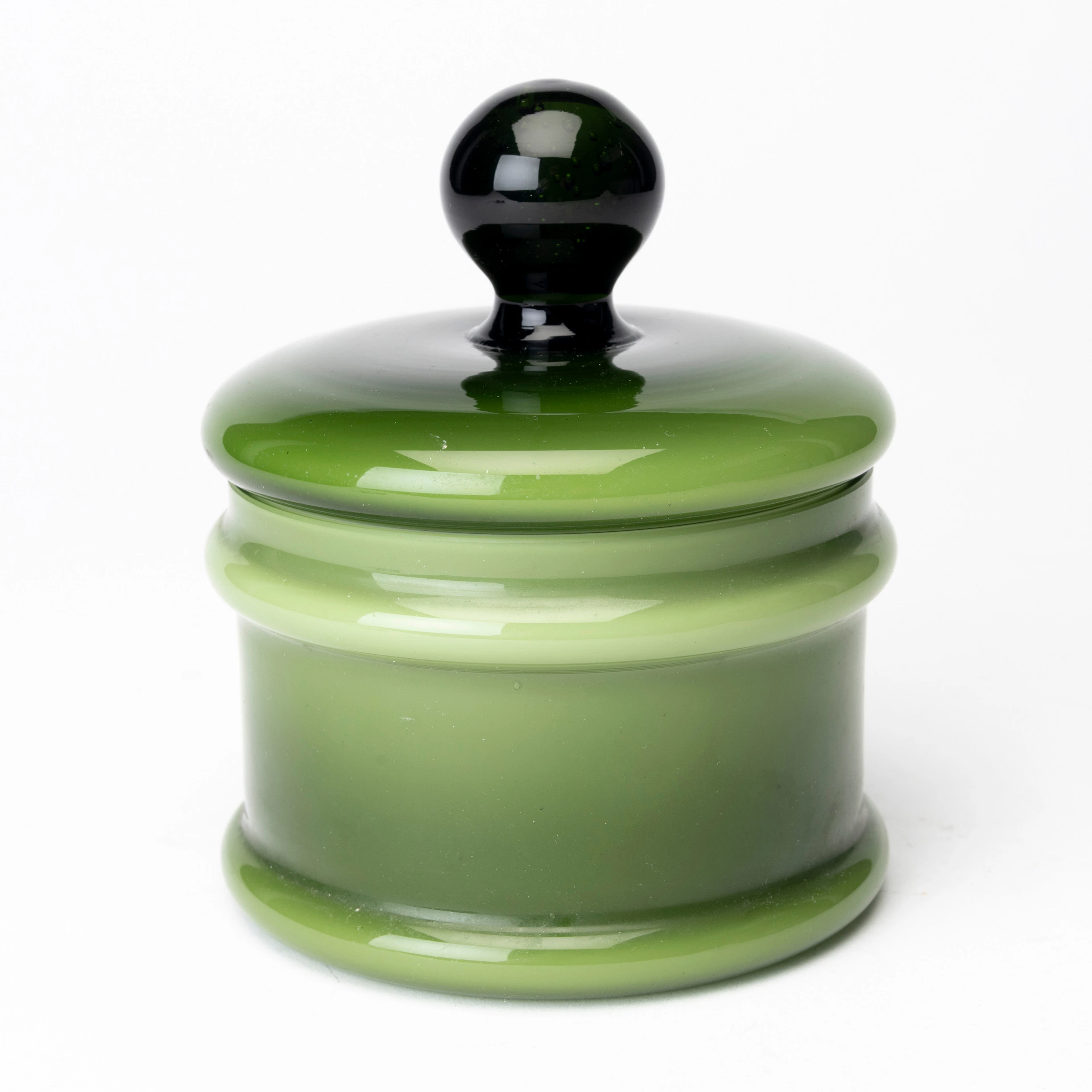 CARLO MORETTI. Skål med lock, glas, troligen Murano, Italien.