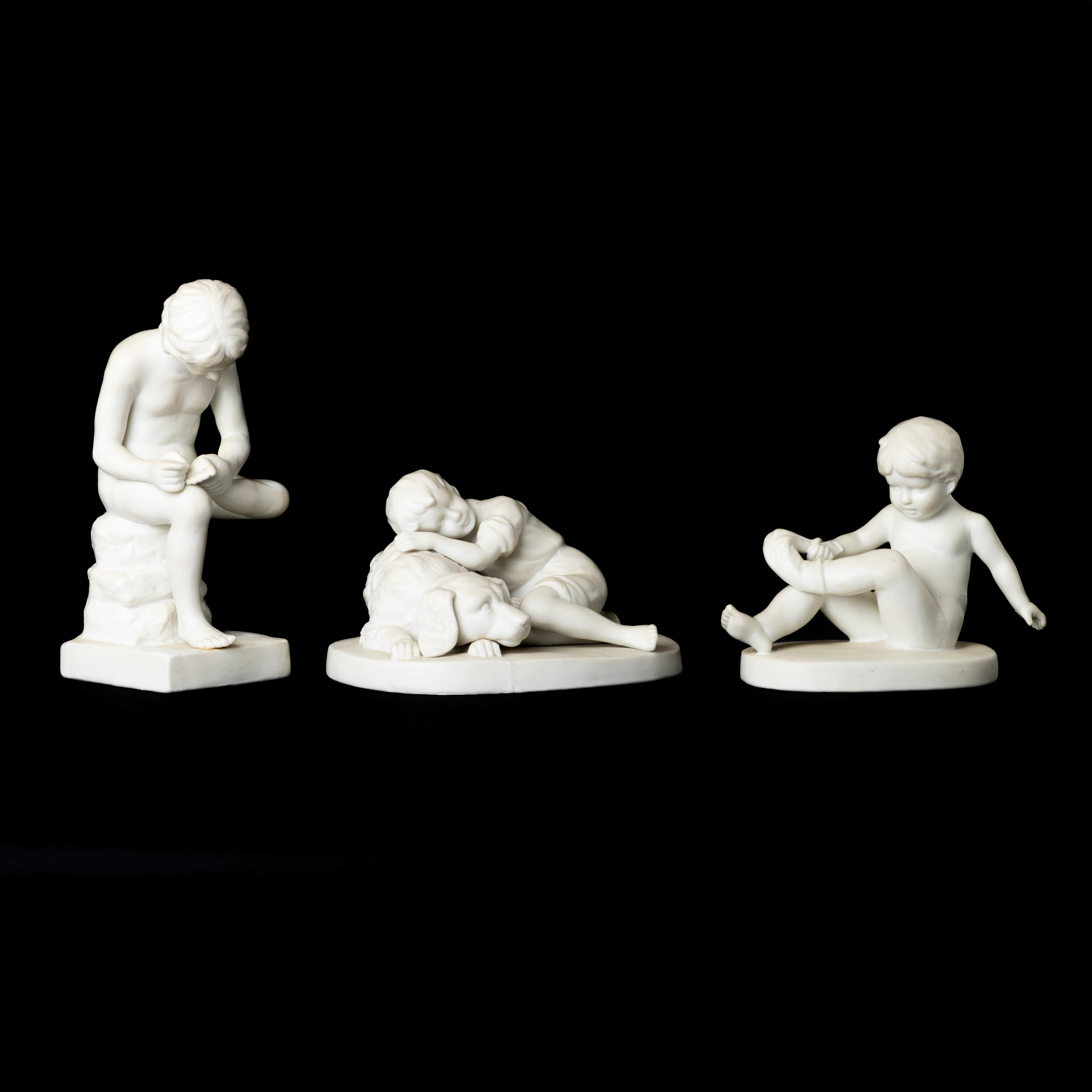 FIGURINER, 3 st, parian, ILAB, 1900-tal.