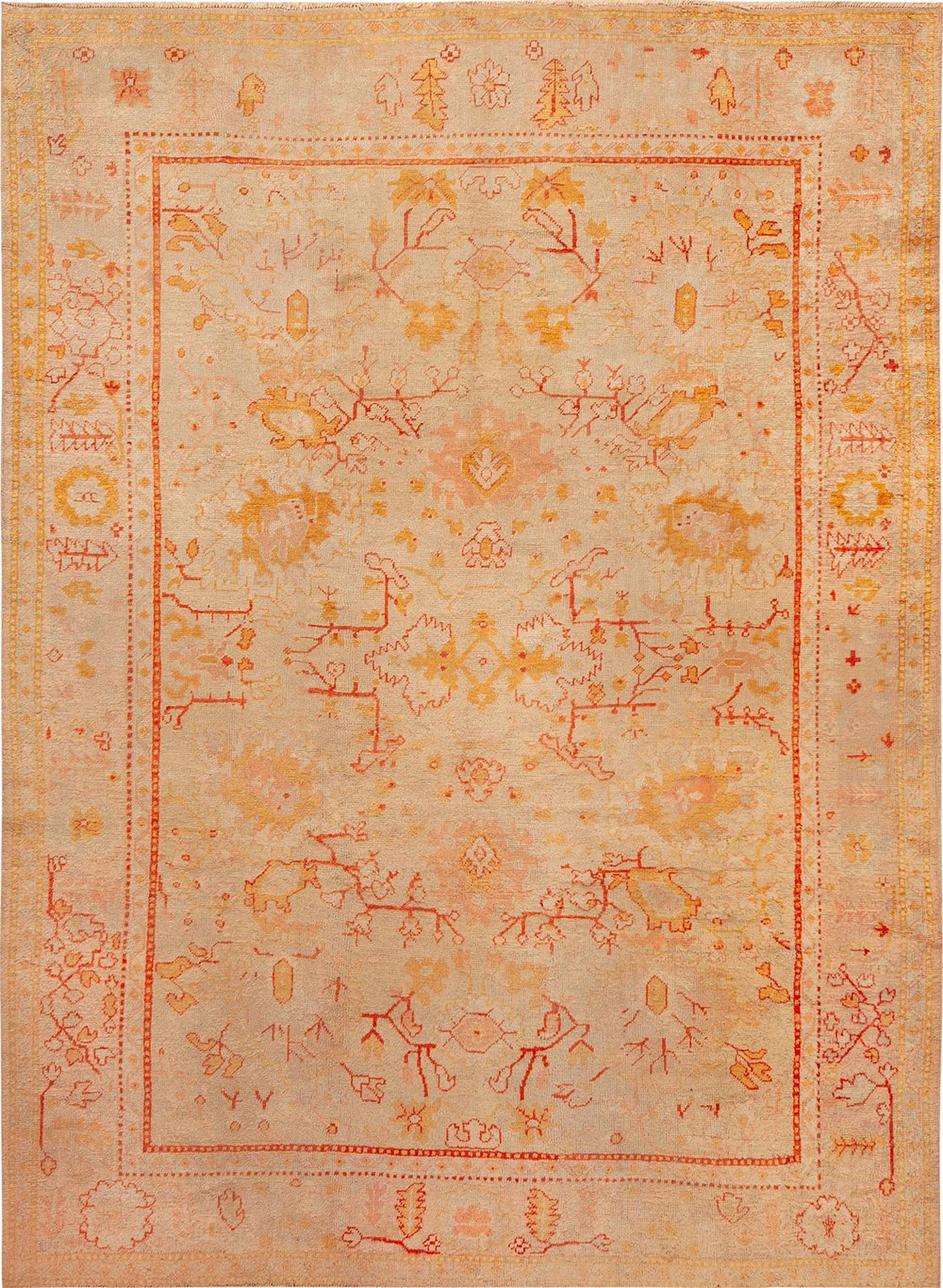 Large Antique Oushak Carpet, Western Anatolia, circa 1900 - 13 ft