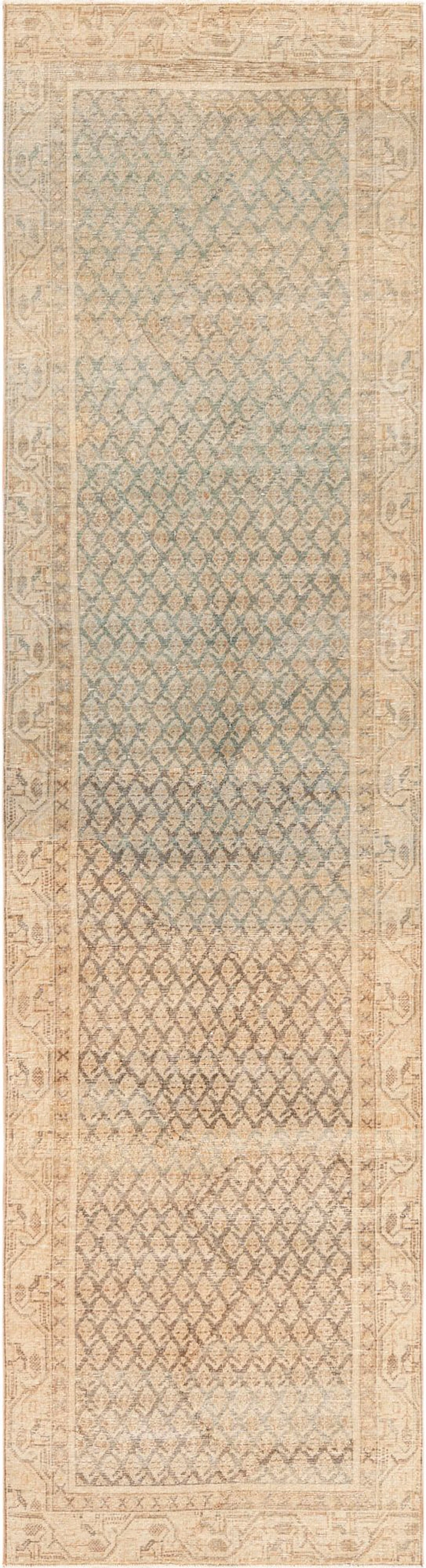 Antique Persian Malayer Diamond Pattern Rug 12 ft 1 in x 3 ft 3 in