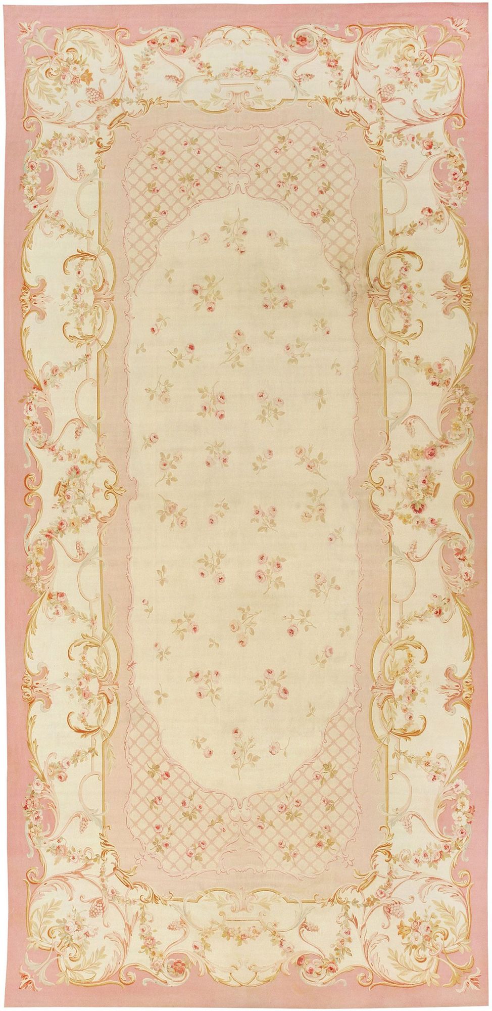 No Reserve - Antique French Aubusson Carpet 23 ft 5 in x 11 ft 2 in