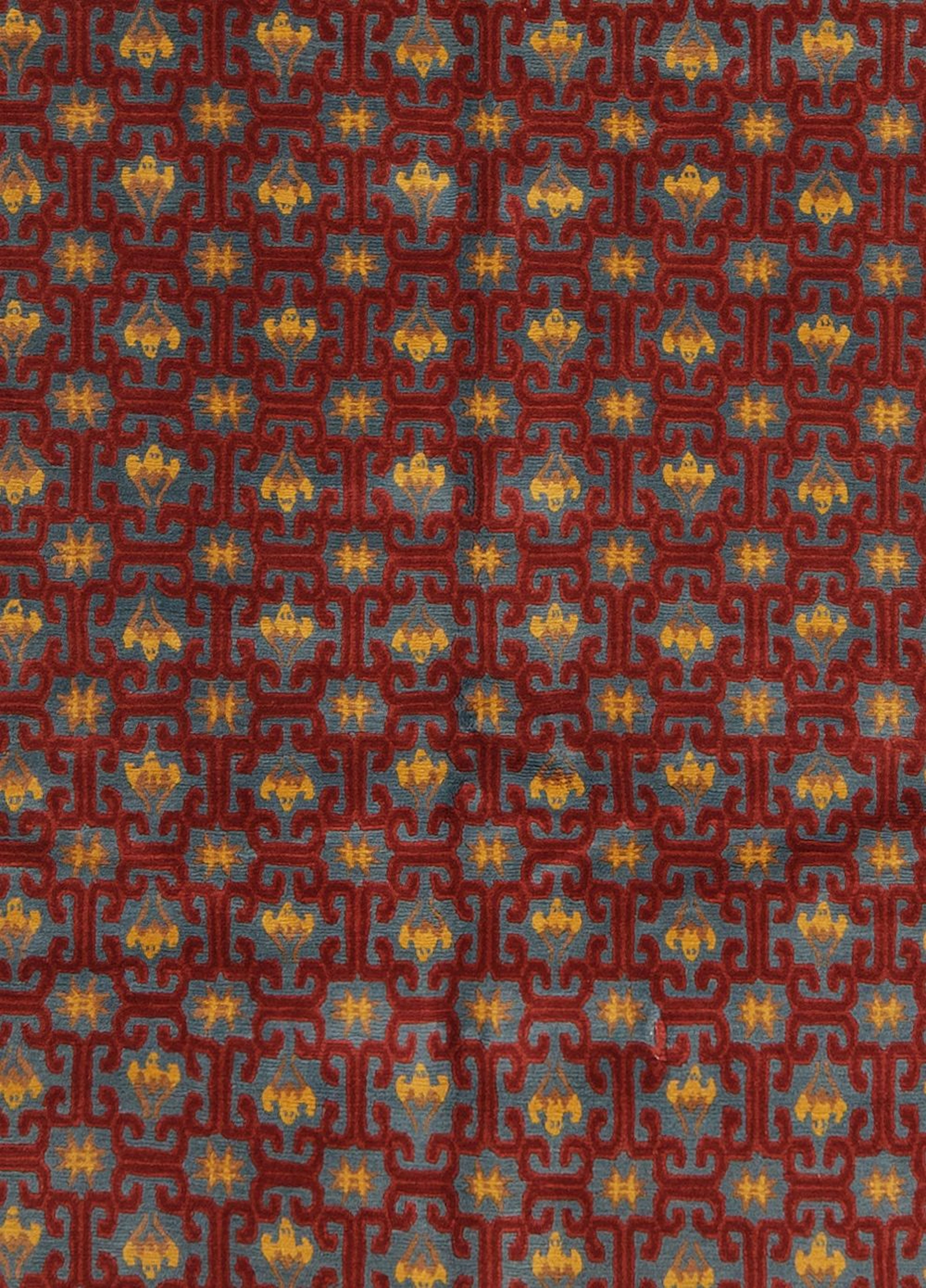 Vintage Nepalese Ningxia-Design Rug - 11 ft 10 in x 7 ft 4 in (3.6 m x 2.23 m)