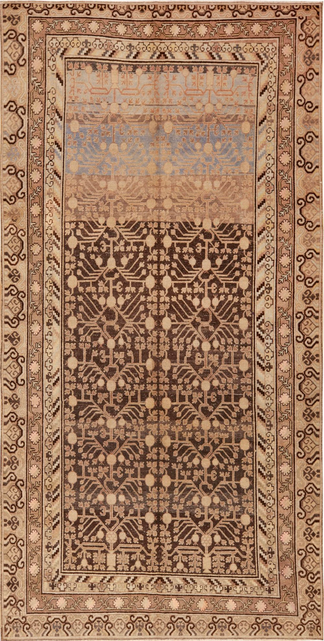 Vintage East Turkestan Khotan Rug - 11 ft 3 in x 5 ft 6 in (3.43 m x 1.68 m)
