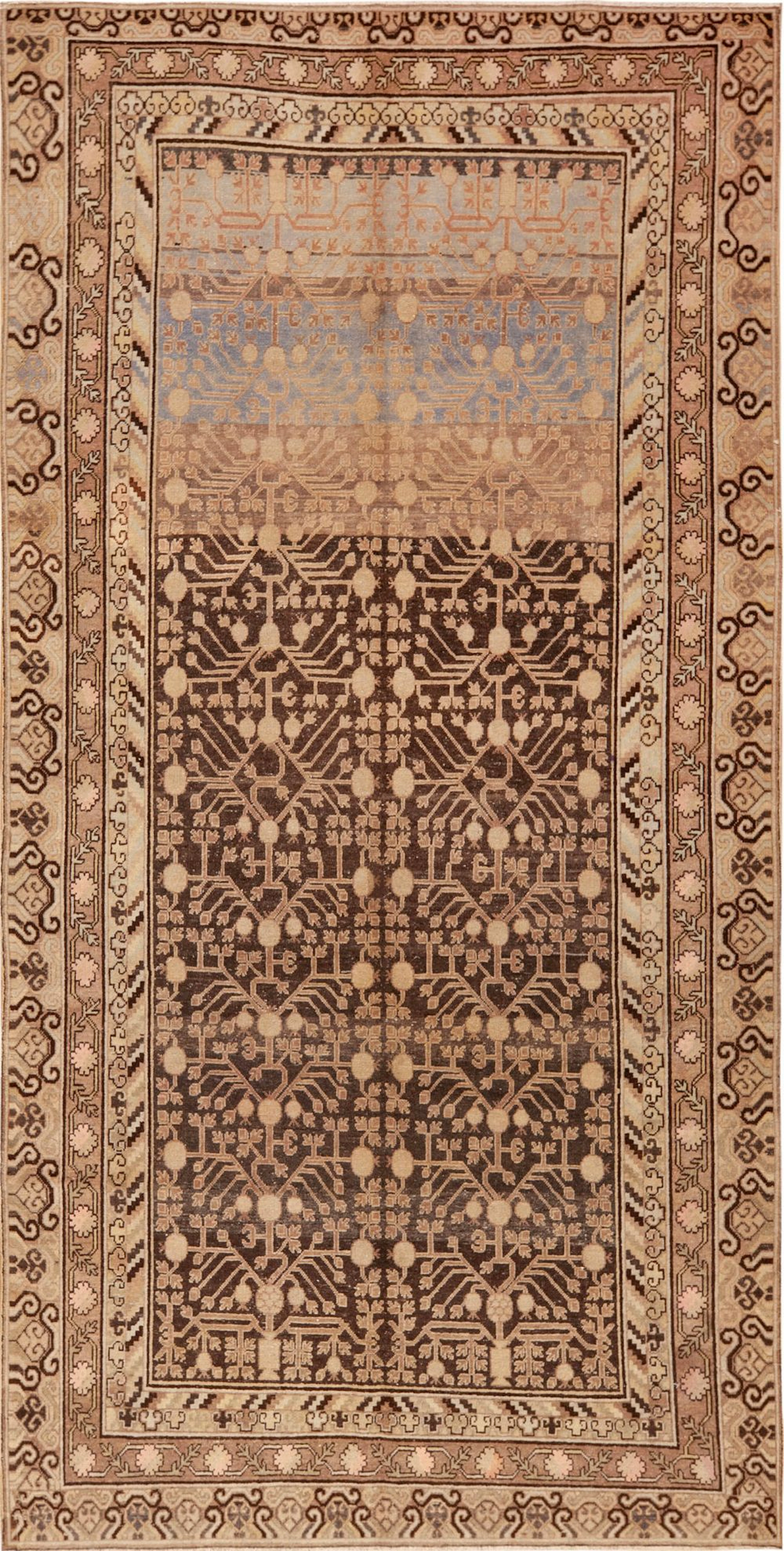 Vintage East Turkestan Khotan Rug - 11 ft 3 in x 5 ft 6 in (3.43 m x 1.68 m)