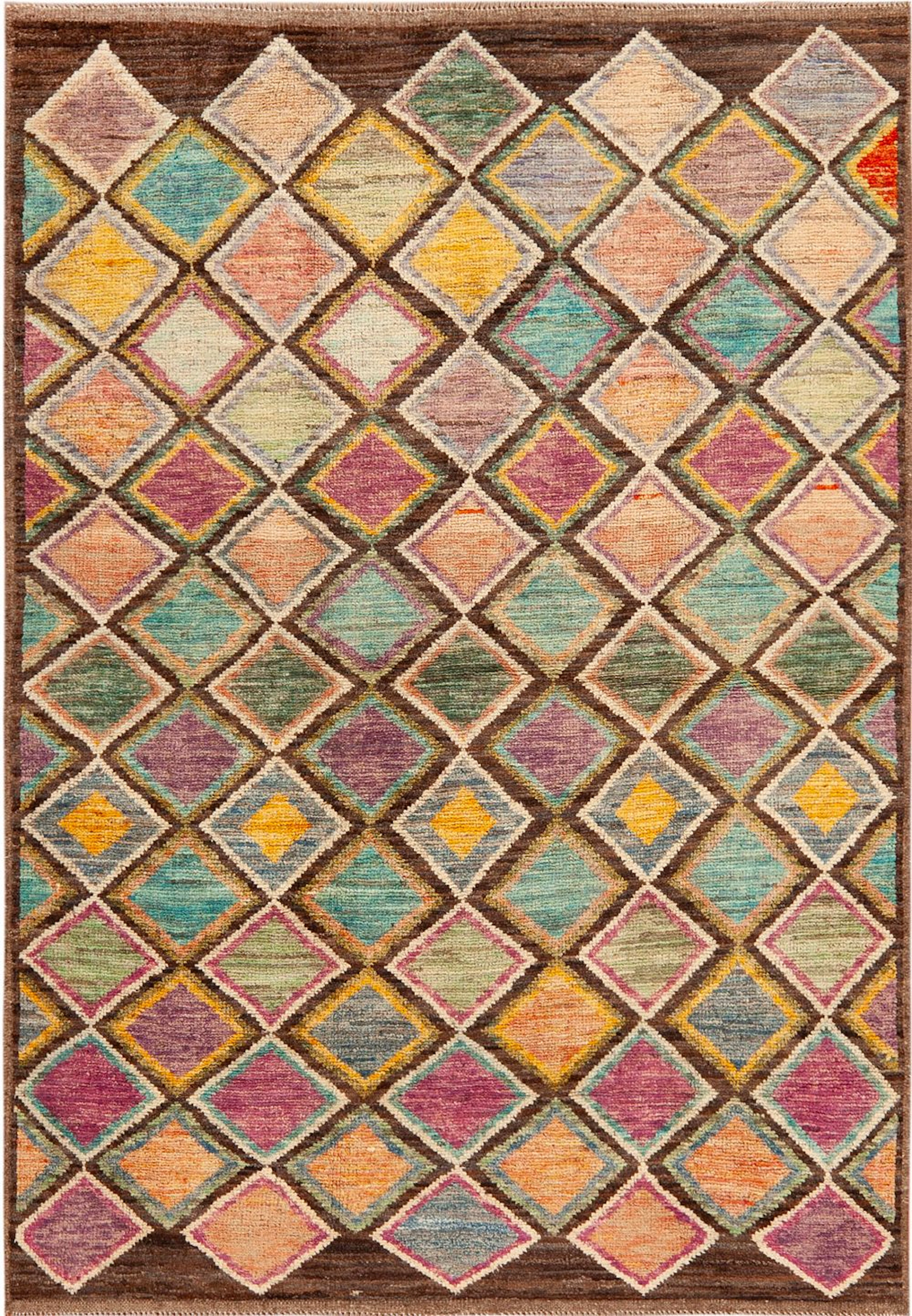 Modern Rug with Diamond Design 5 ft 10 in x 4 ft 1 in (1.78 m x 1.24 m)