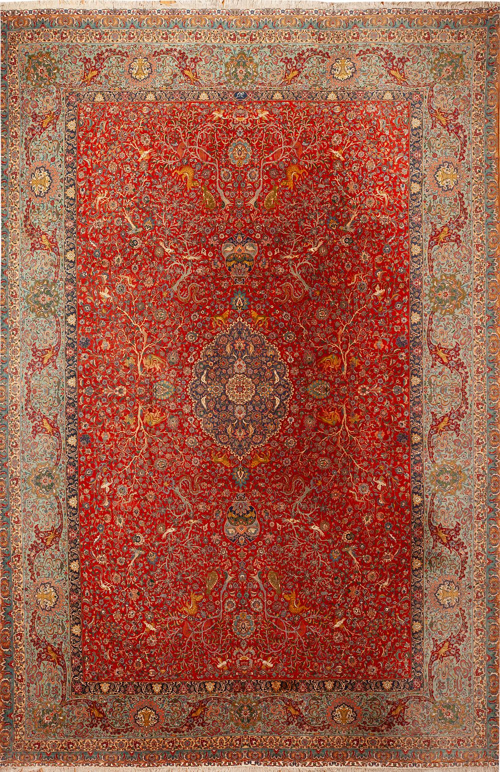 No Reserve - Large Vintage Persian Tabriz Rug 17 ft x 11 ft 7 in (5.18