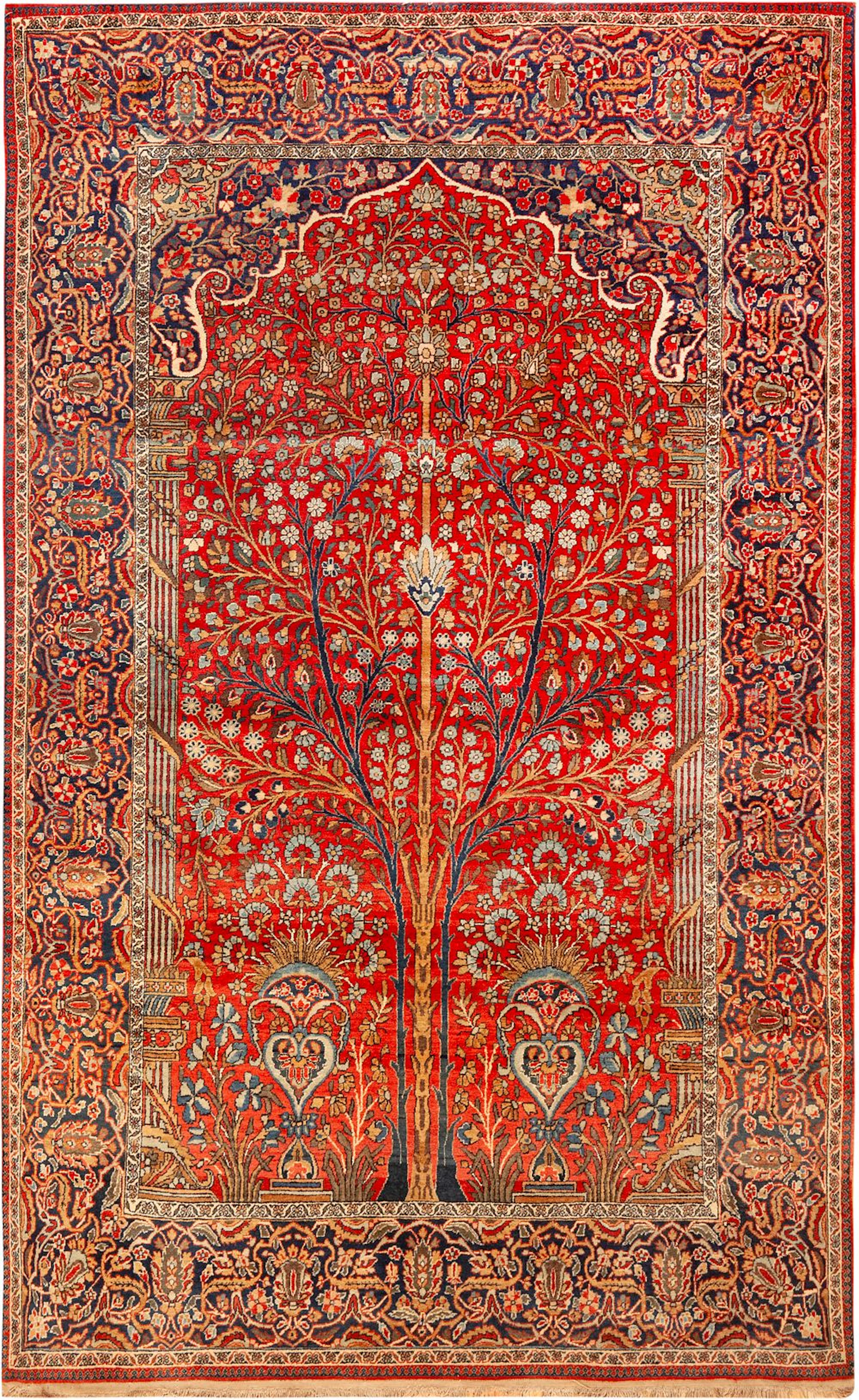 No Reserve - Antique Persian Kashan Rug 6 ft 10 in x 4 ft 3 in (2.08