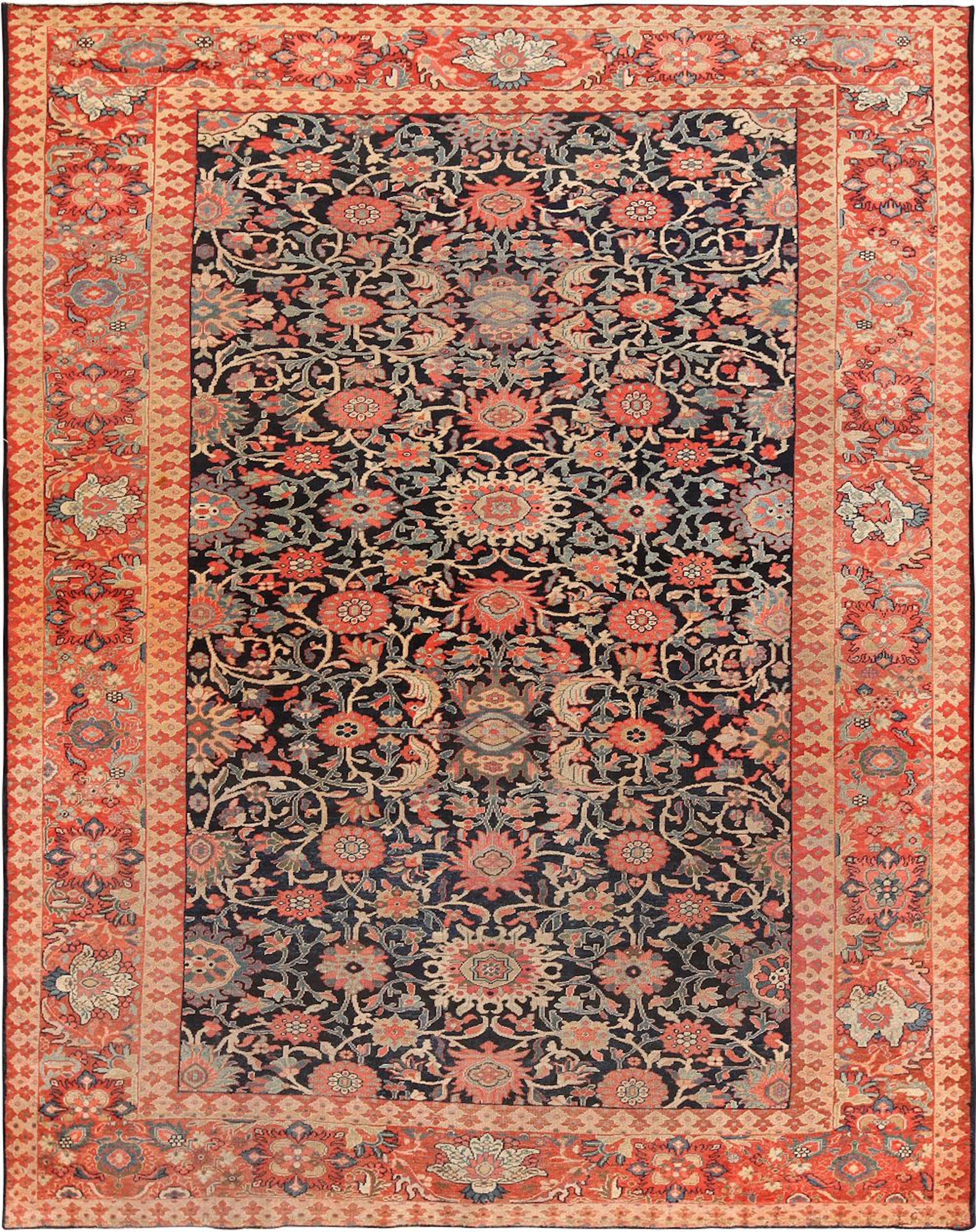 Antique Persian Sarouk Farahan Rug 10 ft 2 in x 8 ft 2 in (3.1 m x 2.49 m)