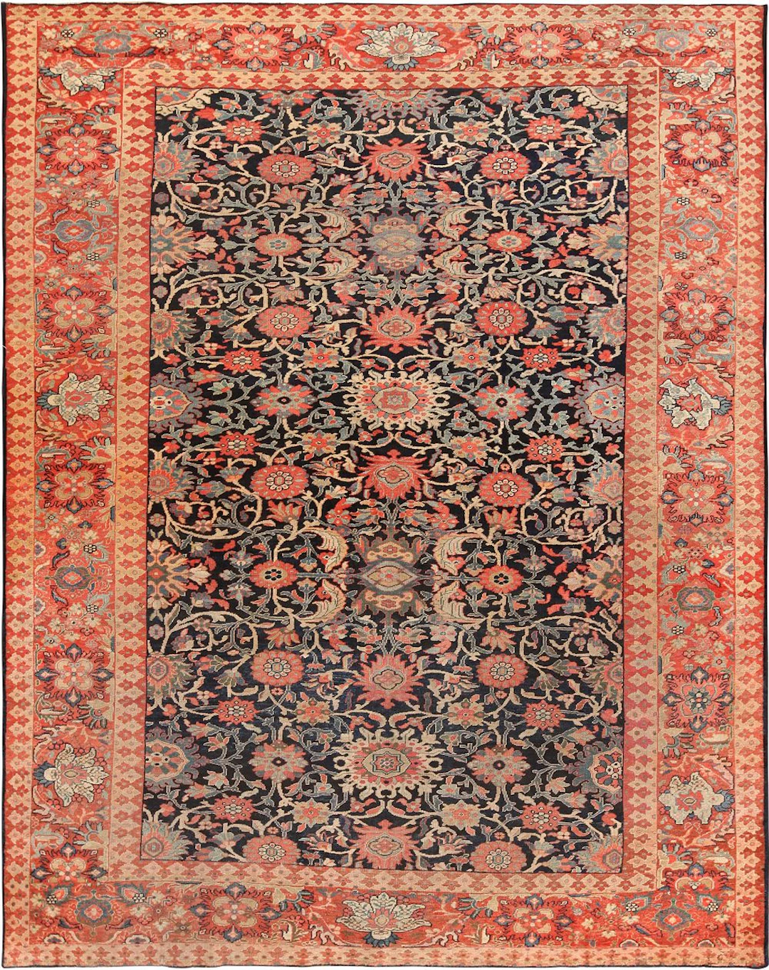 Antique Persian Sarouk Farahan Rug 10 ft 2 in x 8 ft 2 in (3.1 m x 2.49 m)