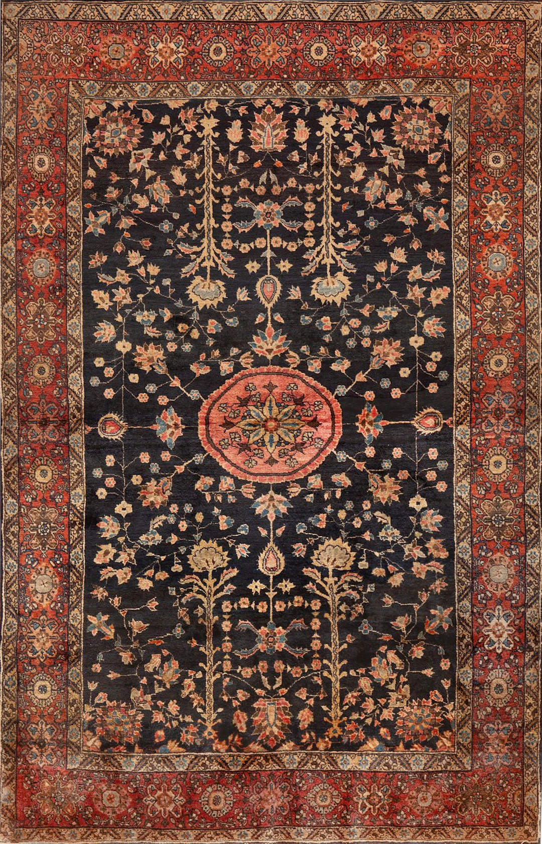 No Reserve - Antique Persian Sarouk Farahan Rug 6 ft 4 in x 4 ft (1.93