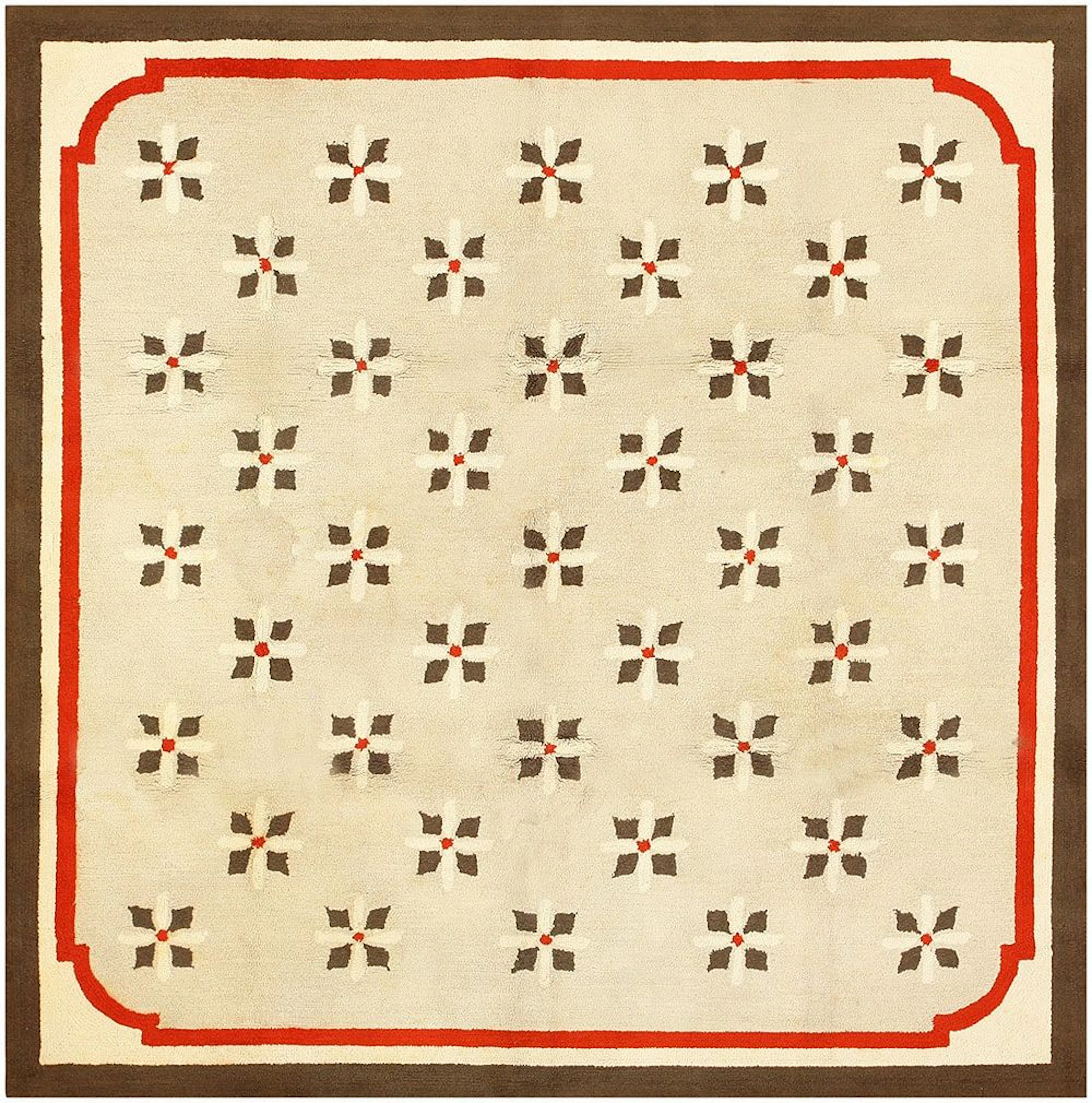 No Reserve - Antique American Art Deco Hooked Rug, circa 1920–1940